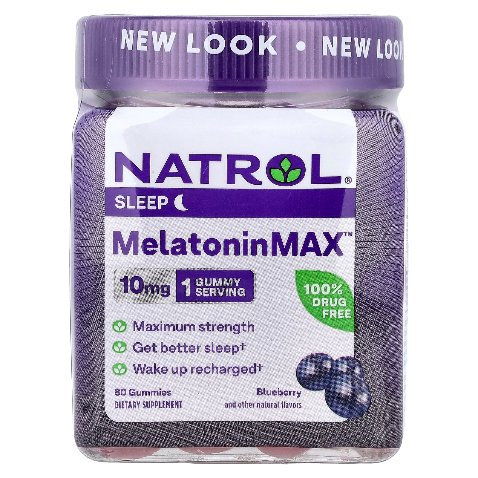 Natrol, MelatoninMax™, Blueberry, 10 mg, 80 Gummies