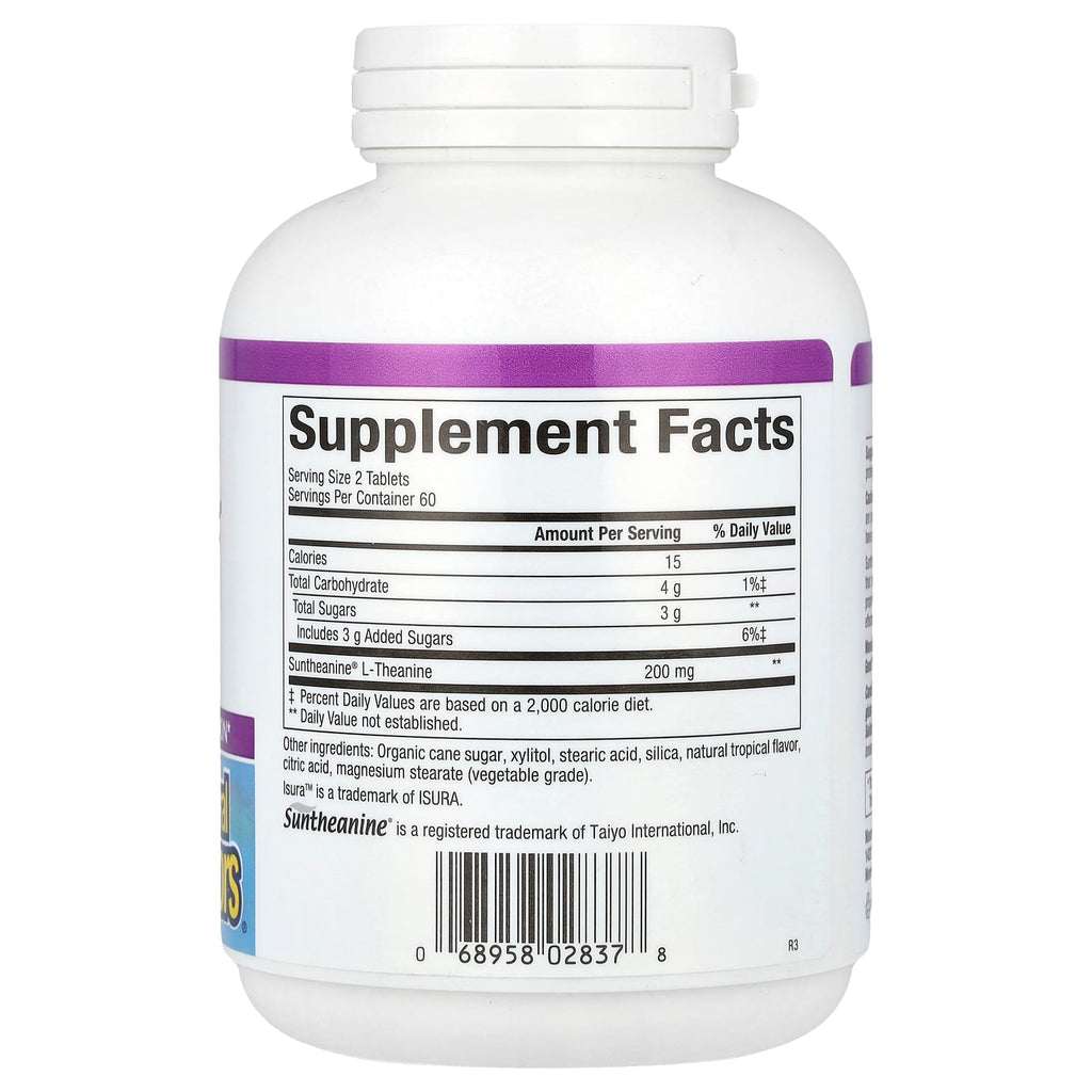 Natural Factors, Stress-Relax, Suntheanine L-Theanine, 100 mg, 120 Chewable Tablets