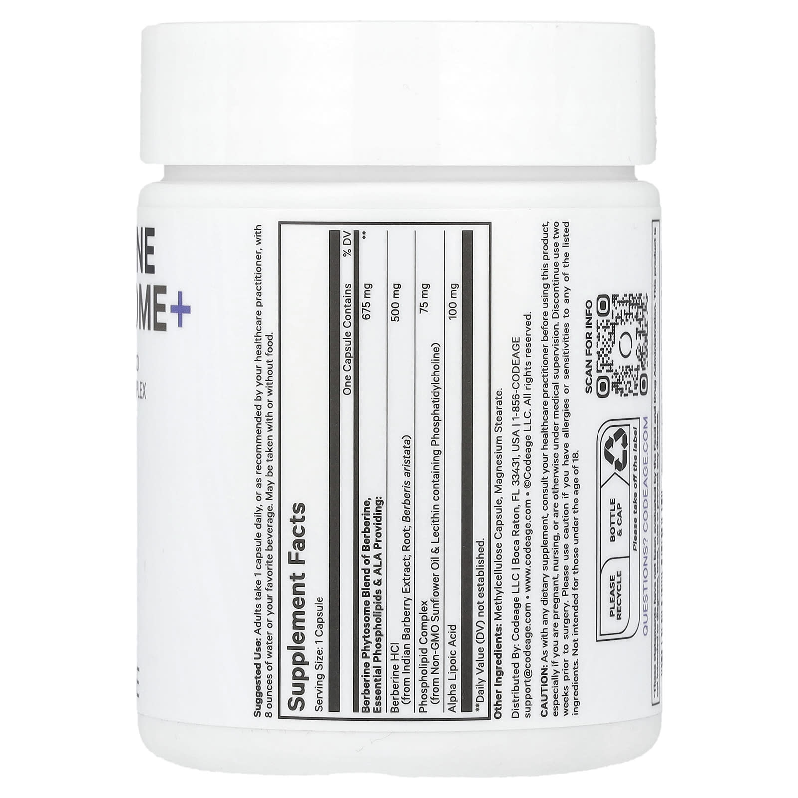 Codeage, Berberine Phytosome+, 60 Capsules