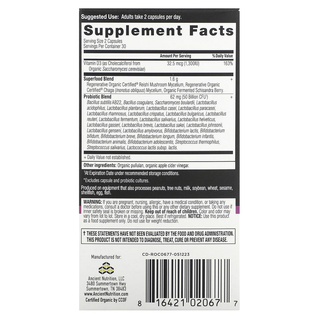 Ancient Nutrition, Women's Probiotics, 60 Capsules