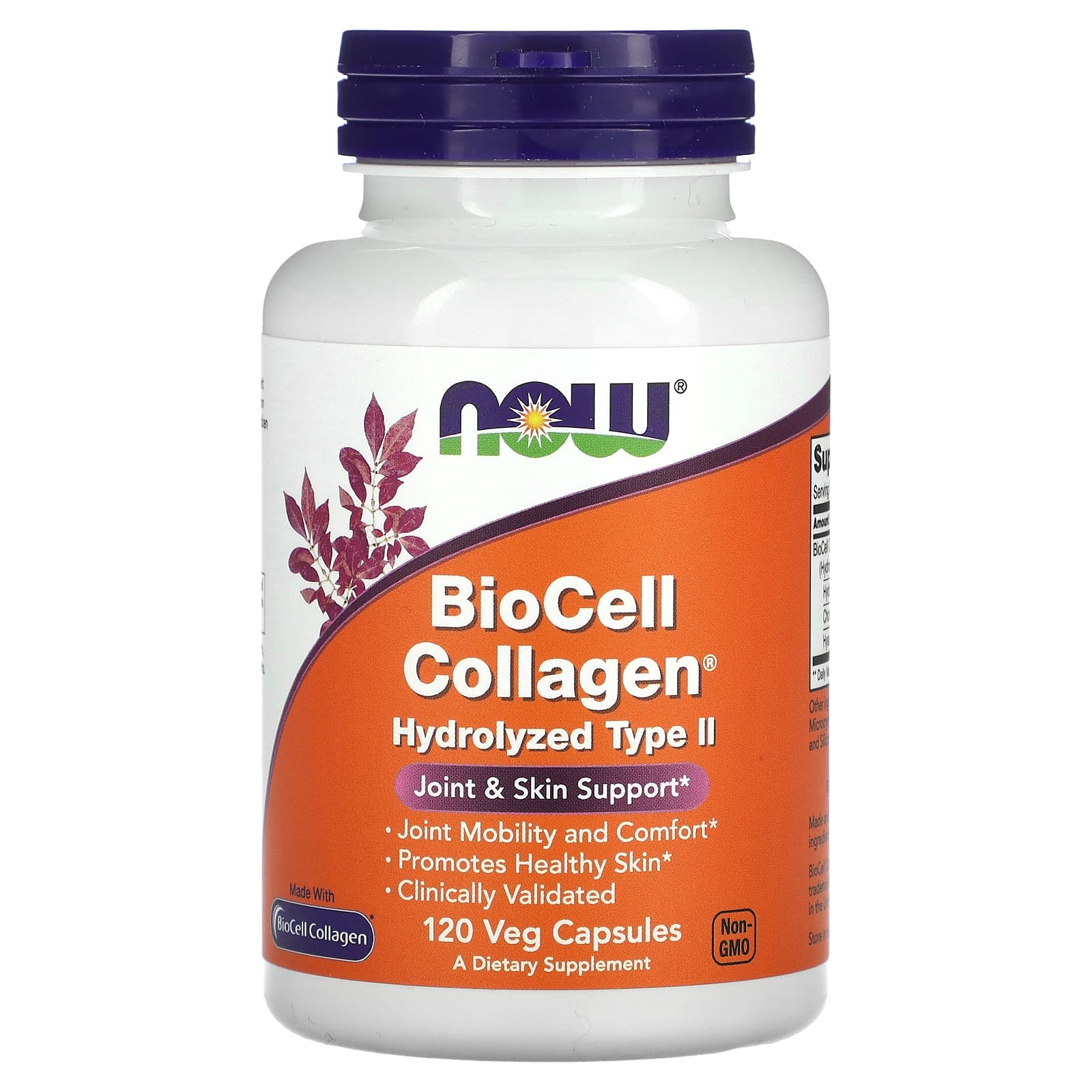 NOW Foods, BioCell Collagen®, Hydrolyzed Type II, 120 Veg Capsules