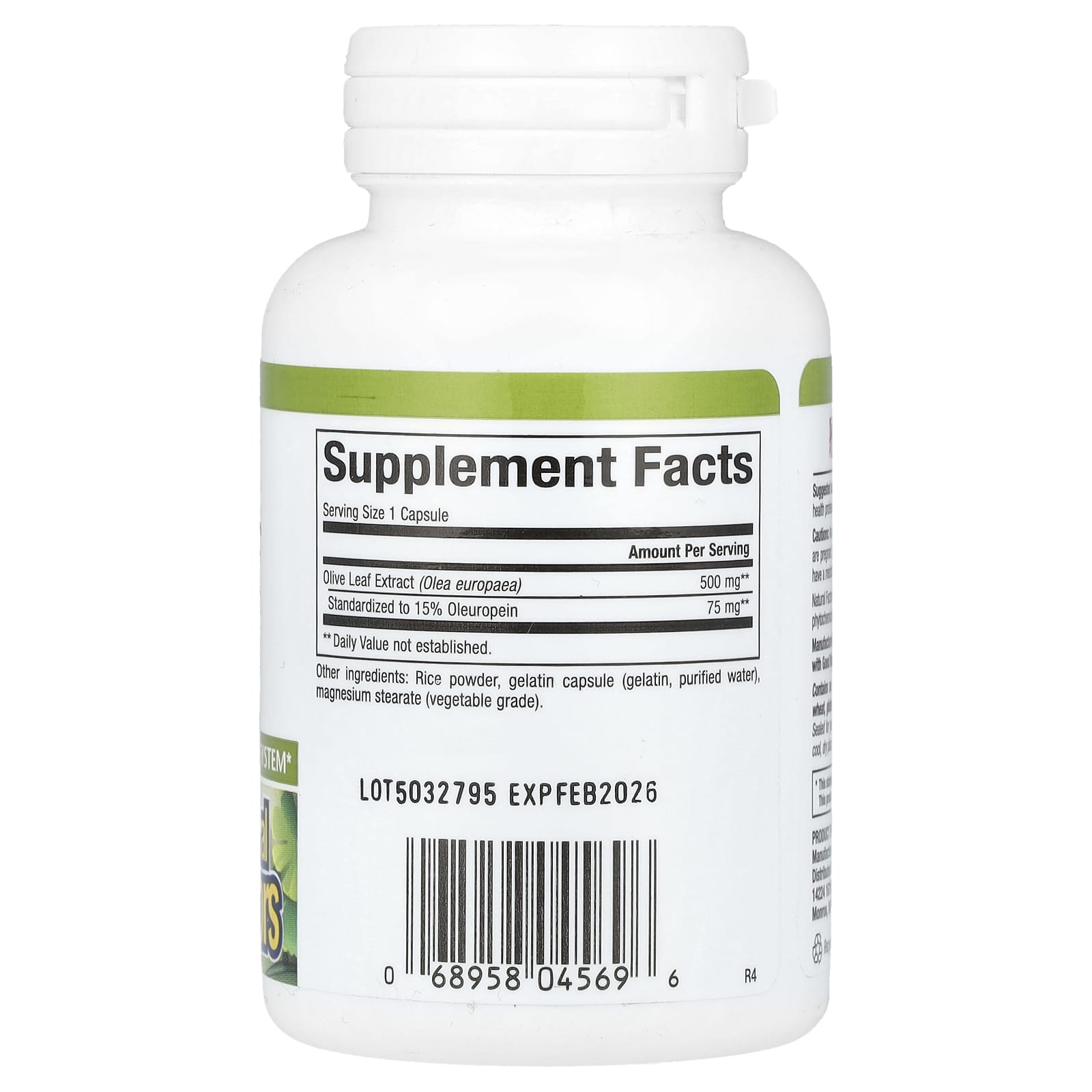 Natural Factors, HerbalFactors, Olive Leaf, 500 mg, 60 Capsules