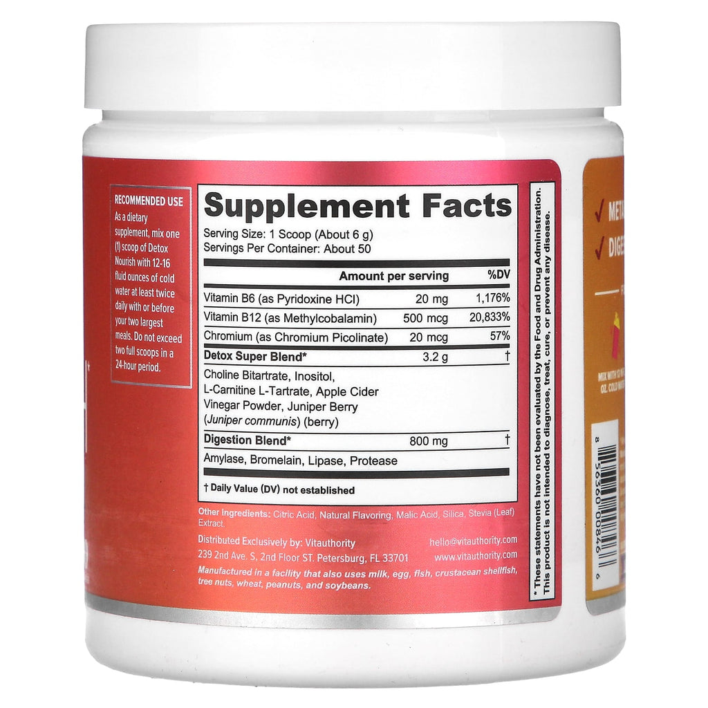 Vitauthority, Detox Nourish, Pink Lemonade, 10.9 oz (310 g)