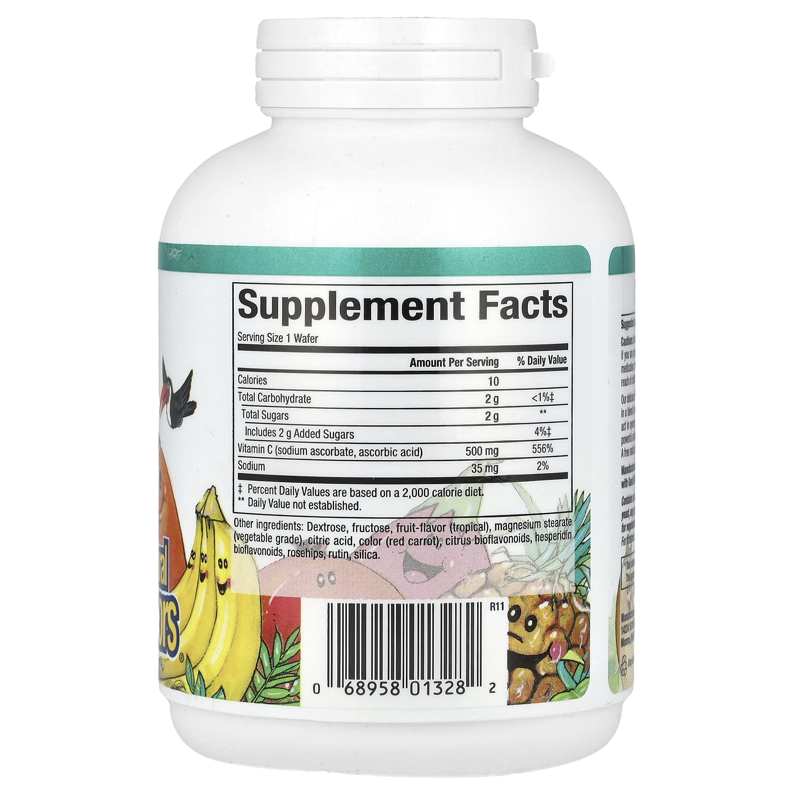 Natural Factors, Fruit-Flavor Chew Vitamin C, Tropical, 500 mg, 90 Chewable Wafers