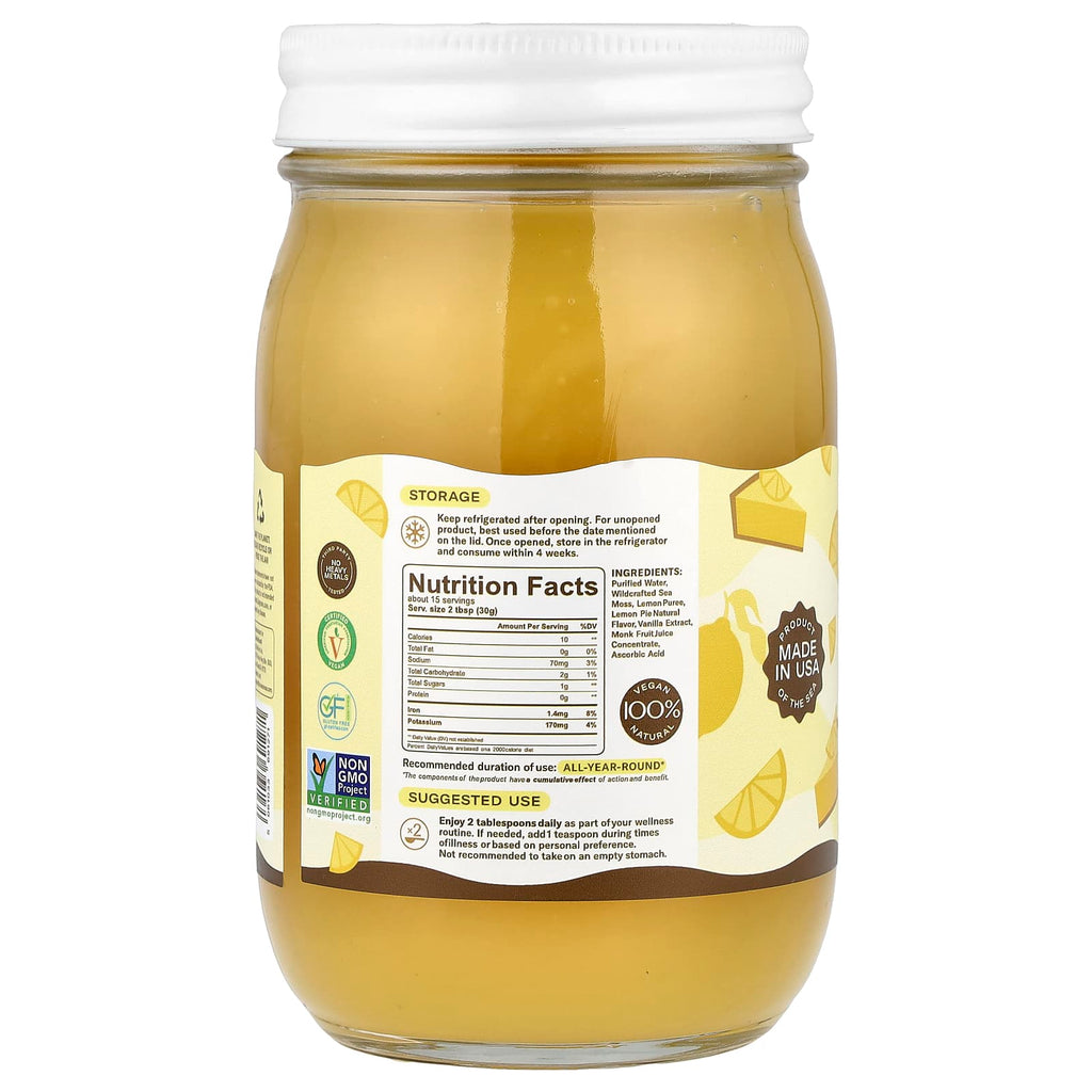 True Sea Moss, Natural Superfood From The Sea, Lemon Pie, 16 fl oz (473 ml)