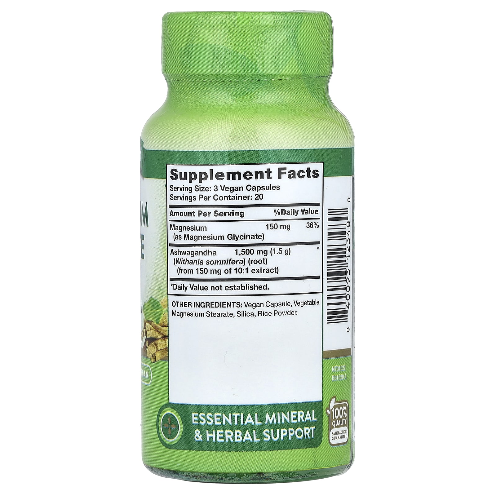 Nature's Truth, Magnesium Glycinate Plus Ashwagandha, 60 Capsules