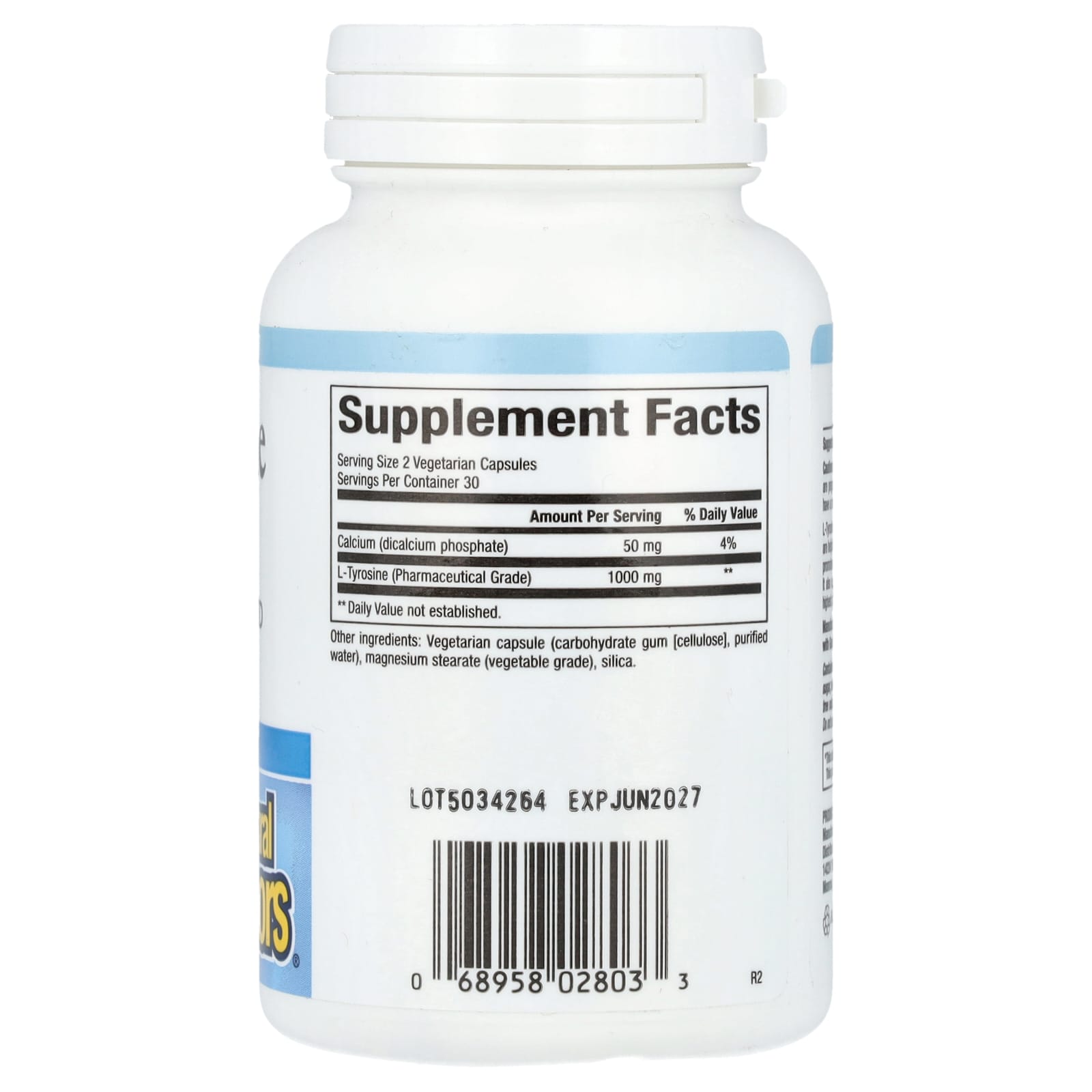 Natural Factors, L-Tyrosine, 500 mg, 60 Vegetarian Capsules