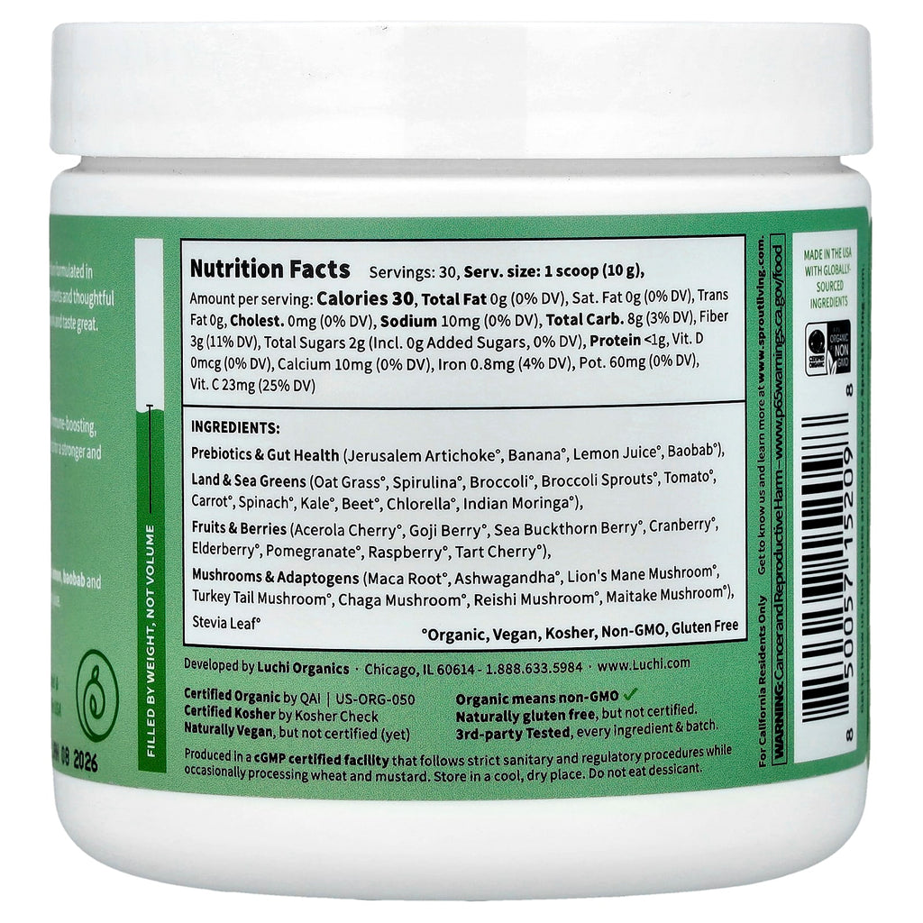 Sprout Living, Colorfuel™ Greens, 10.6 oz (300 g)
