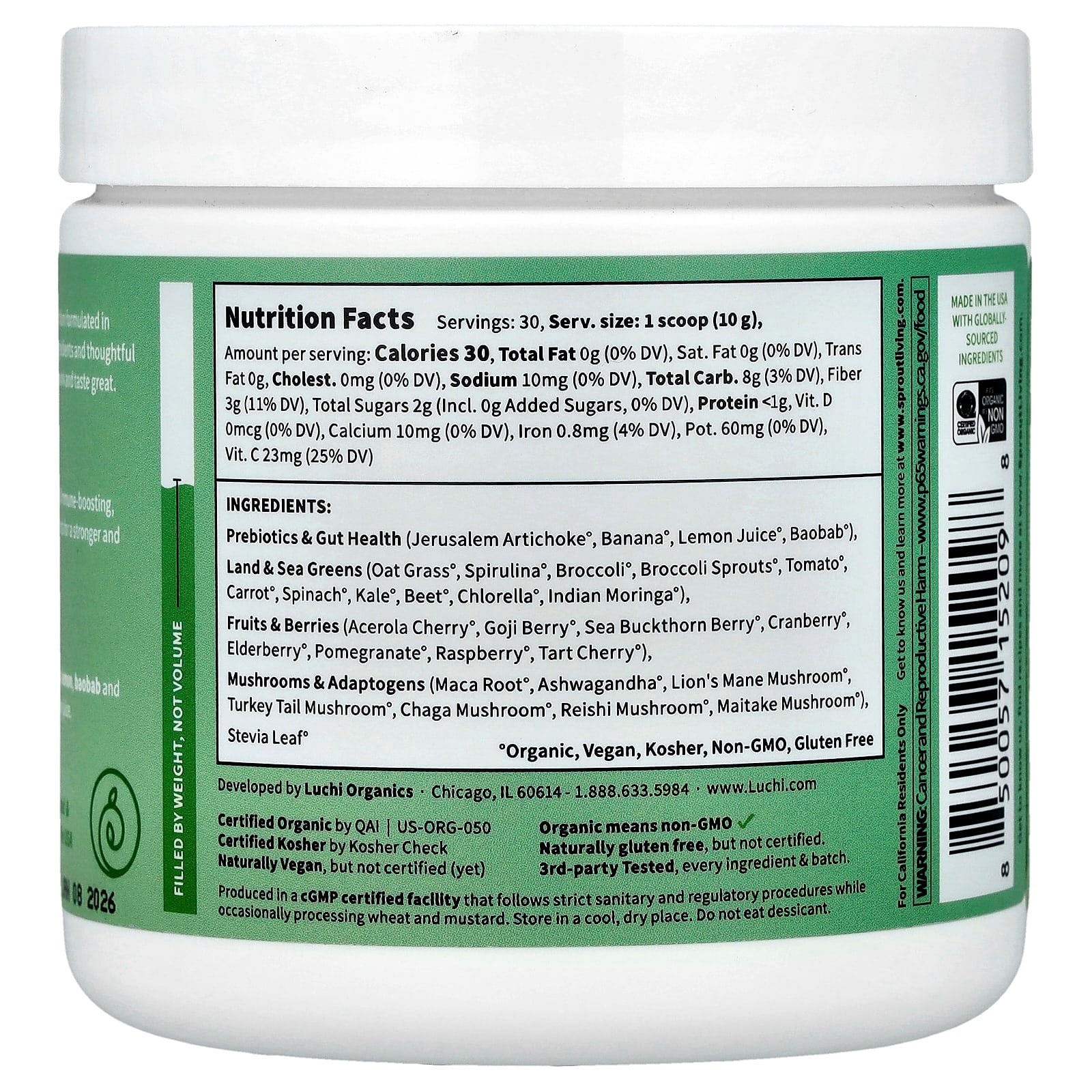 Sprout Living, Colorfuel™ Greens, 10.6 oz (300 g)