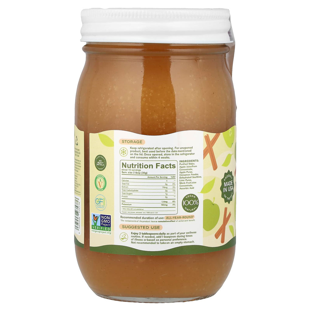 True Sea Moss, Natural Superfood From The Sea, Apple and Cinnamon, 16 fl oz (473 ml)