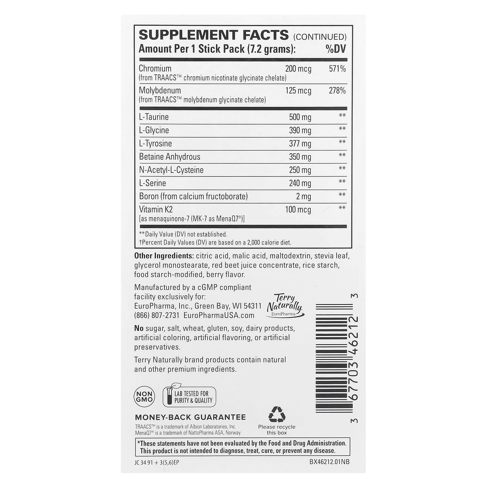 Terry Naturally, Fatigued to Fantastic!™ Energy Revitalization Drink Mix, 12 Stick Packs, 0.25 oz (7.2 g) Each