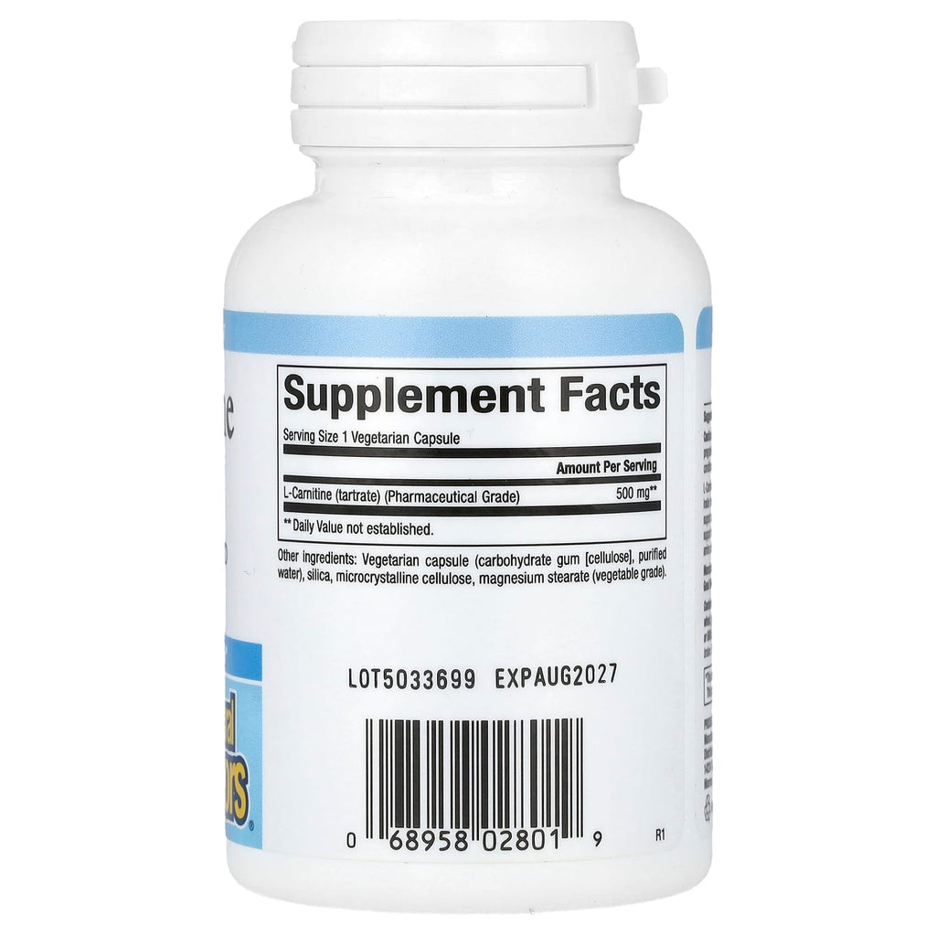 Natural Factors, L-Carnitine, 500 mg, 60 Vegetarian Capsules