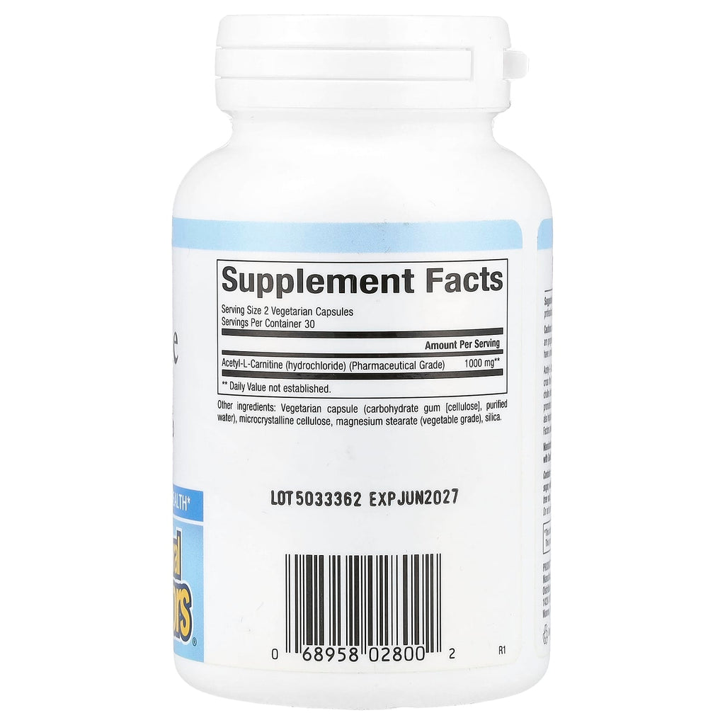 Natural Factors, Acetyl-L-Carnitine, 500 mg, 60 Vegetarian Capsules