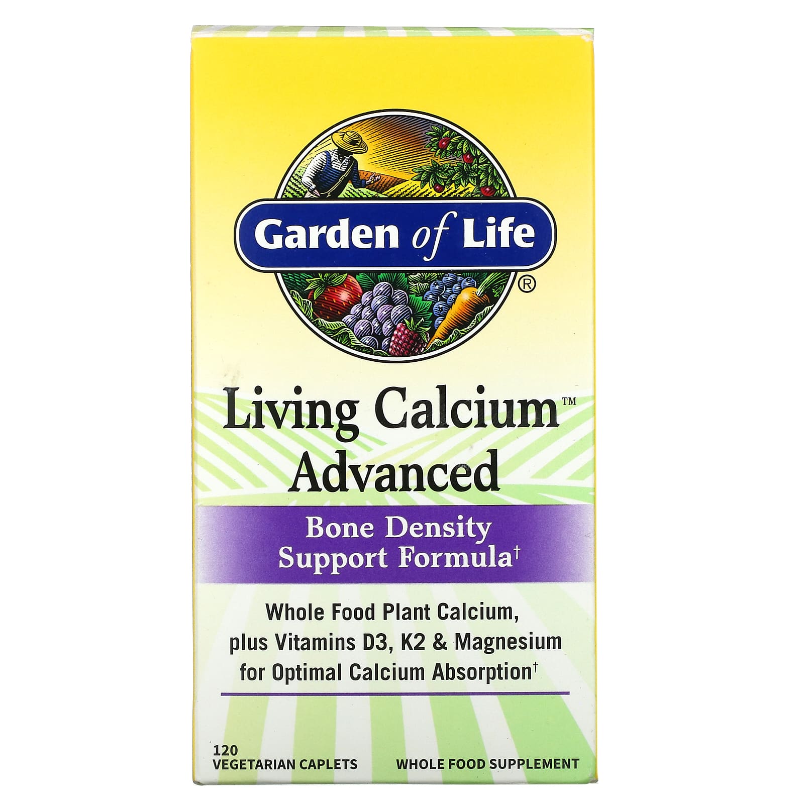 Garden of Life, Living Calcium Advanced, 120 Vegetarian Caplets