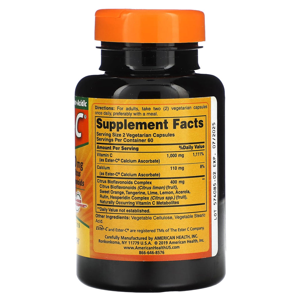 American Health, Ester-C with Citrus Bioflavonoids, 120 Vegetarian Capsules