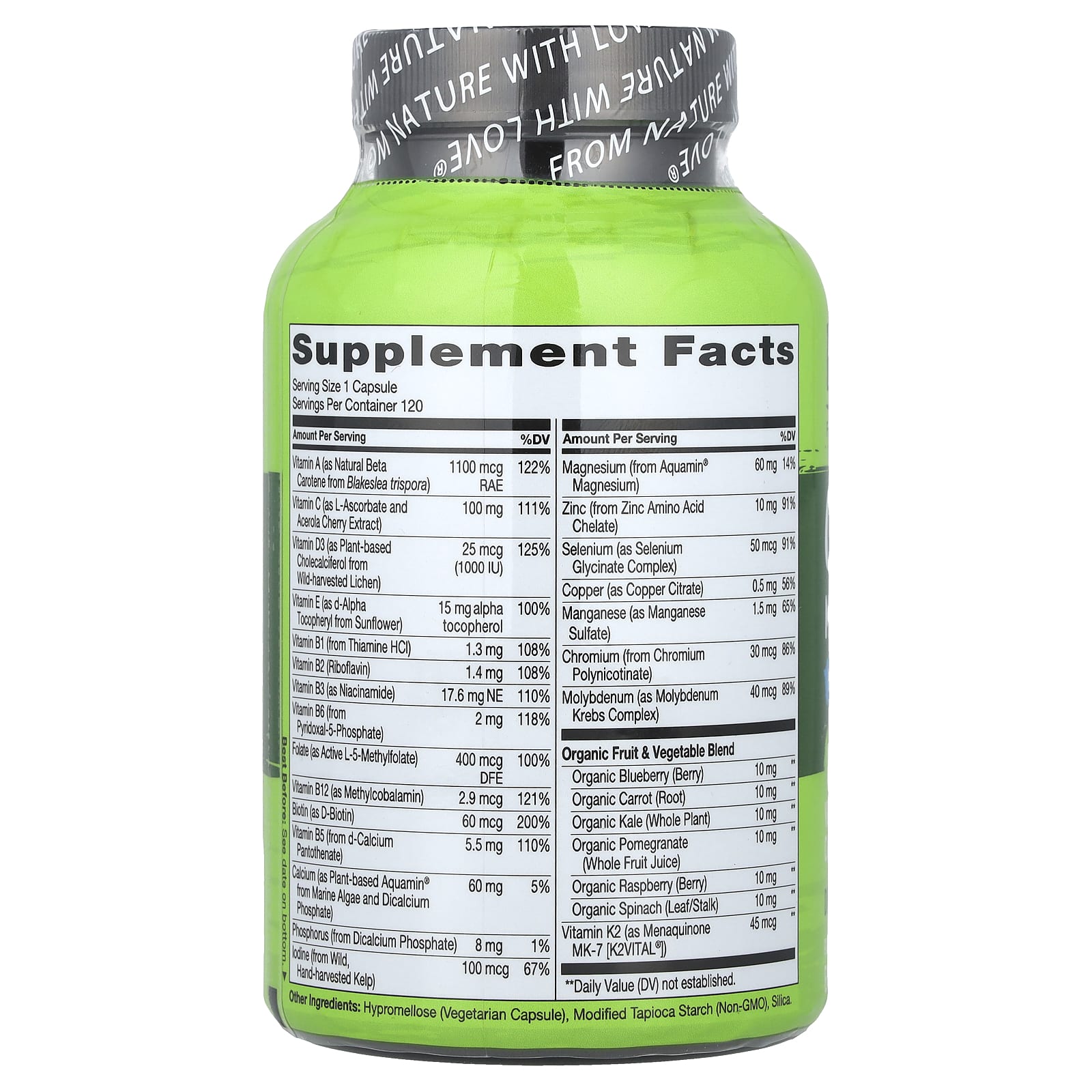 NATURELO, One Daily Multivitamin For Men 50+, 120 Vegetarian Capsules