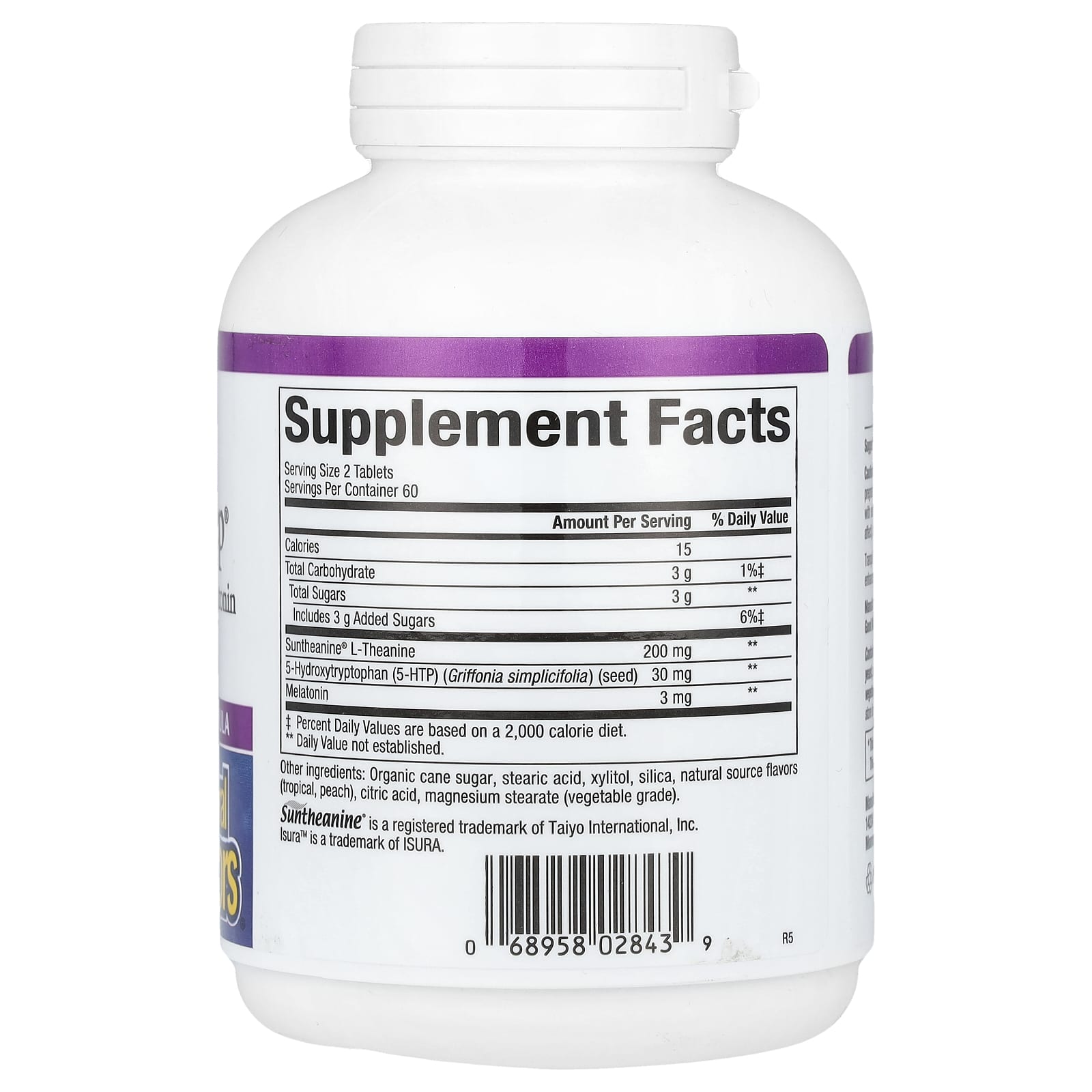 Natural Factors, Stress-Relax, Tranquil Sleep, 5-HTP, Suntheanine & Melatonin, 120 Chewable Tablets