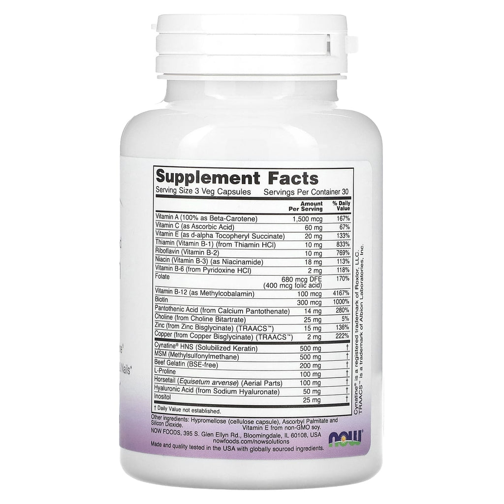 NOW Foods, Solutions, Clinically Advanced Hair, Skin & Nails, 90 Veg Capsules