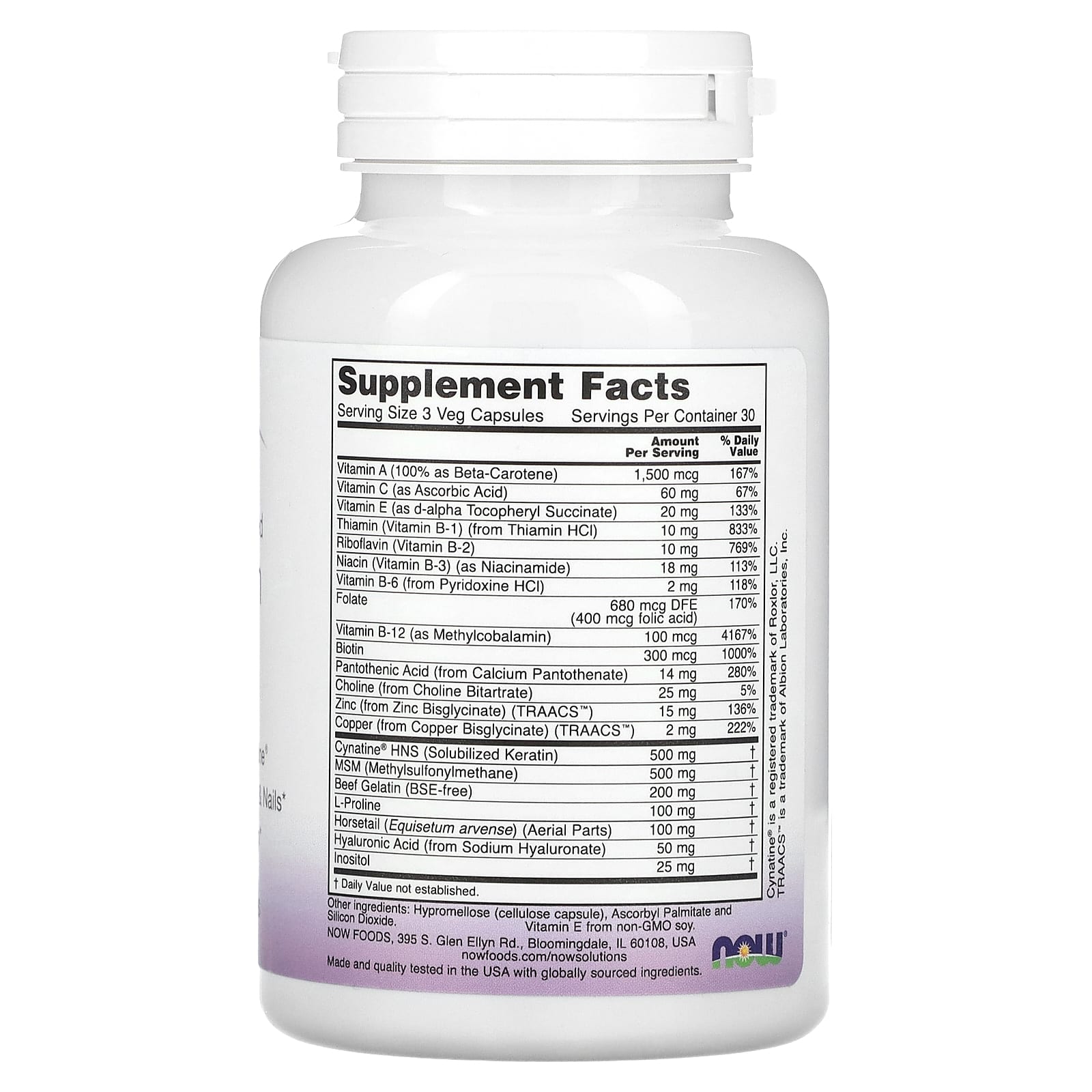 NOW Foods, Solutions, Clinically Advanced Hair, Skin & Nails, 90 Veg Capsules
