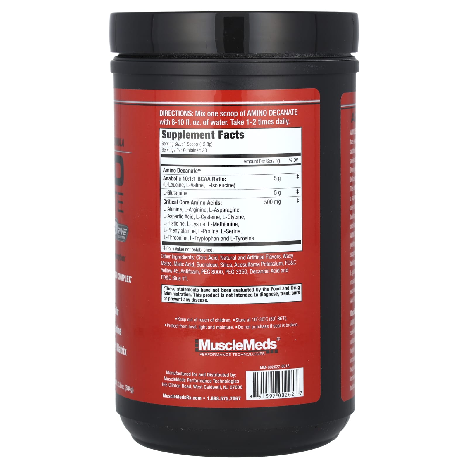MuscleMeds, Amino Decanate, Citrus Lime, 13.5 oz (384 g)