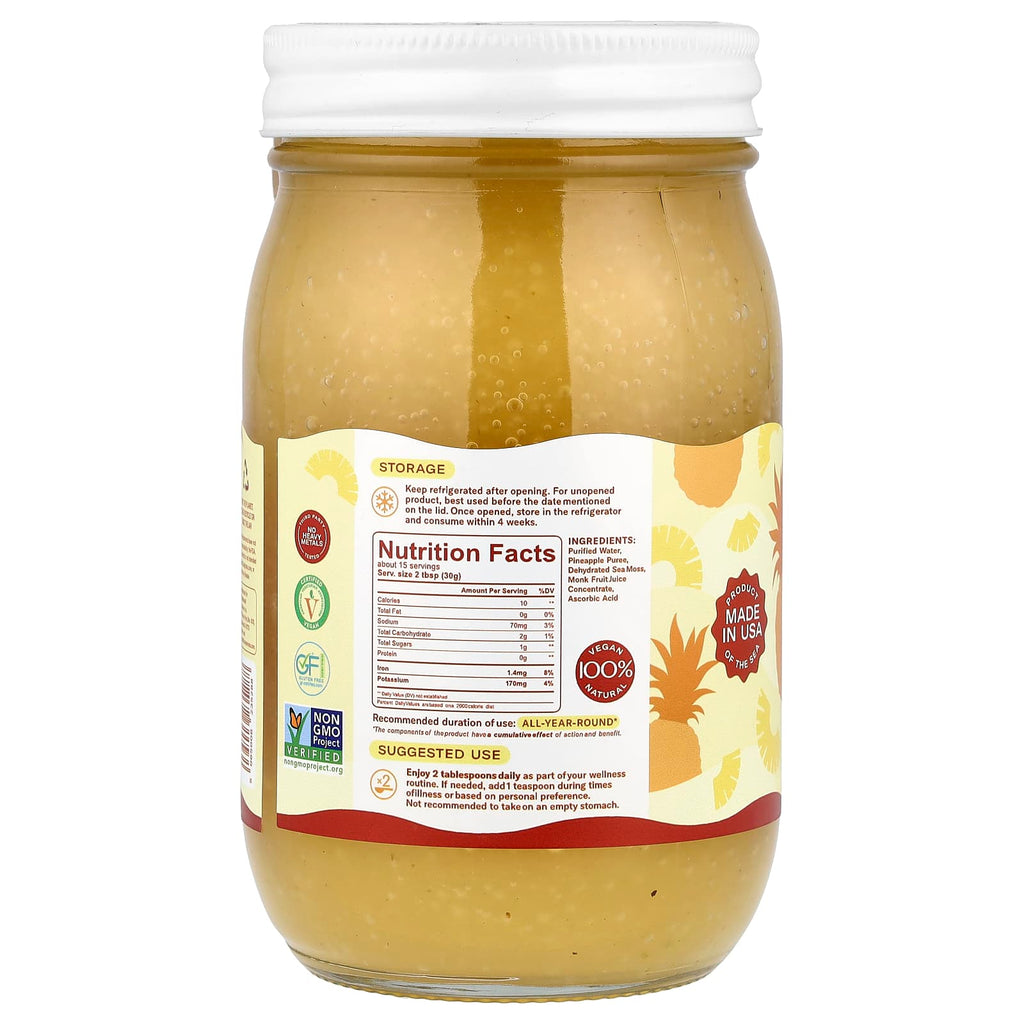 True Sea Moss, Natural Superfood From The Sea, Pineapple, 16 fl oz (473 ml)