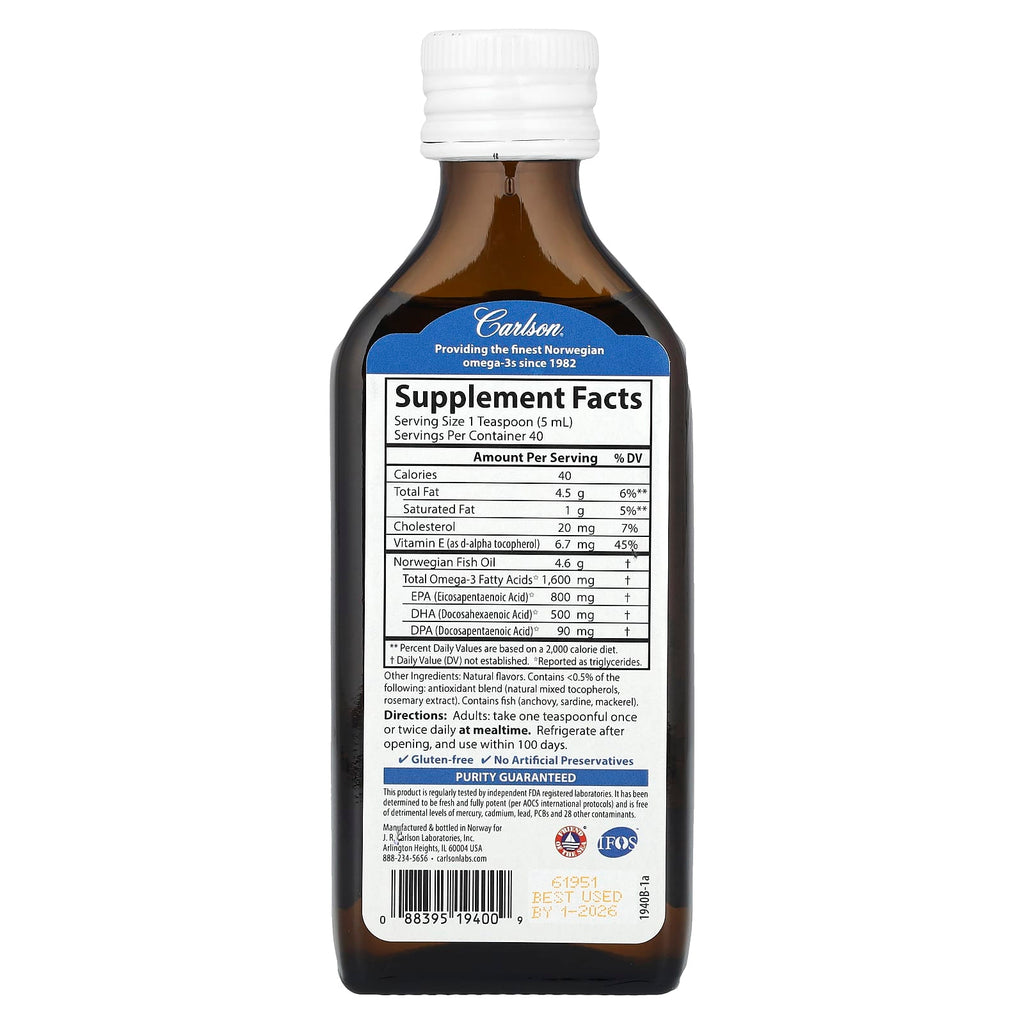Carlson, Norwegian, The Very Finest Fish Oil, Just Peachie, 6.7 fl oz (200 ml)