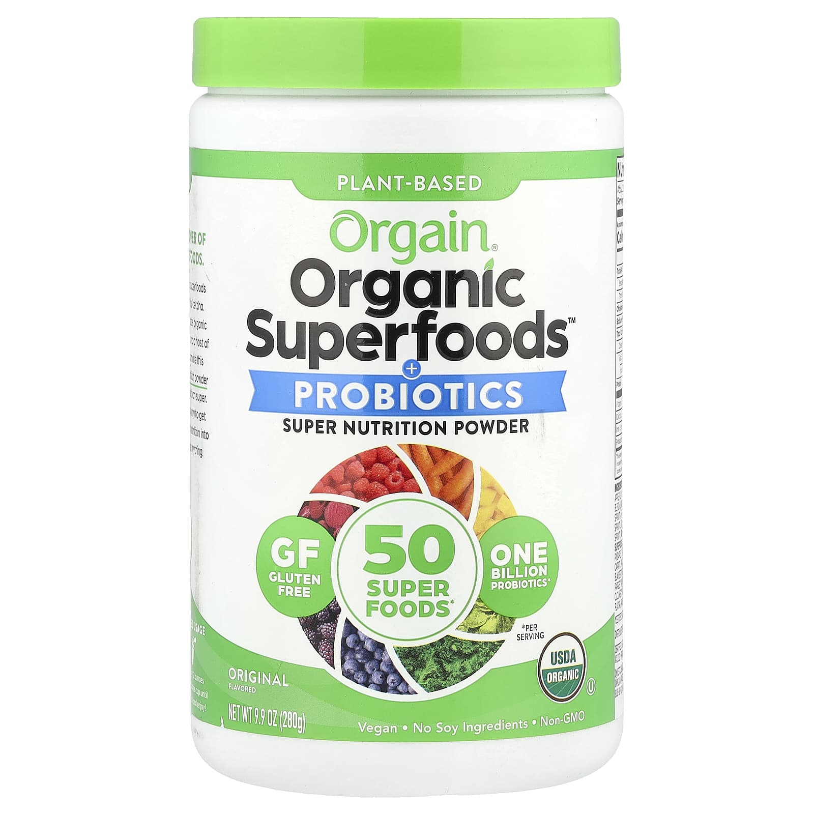 Orgain, Organic Superfoods™ + Probiotics, Original, 9.9 oz (280 g)