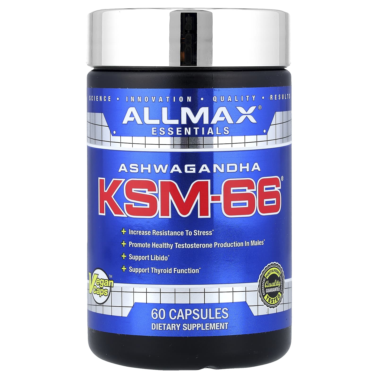 ALLMAX, Essentials, Ashwagandha KSM-66®, 60 Capsules (300 mg per Capsule)