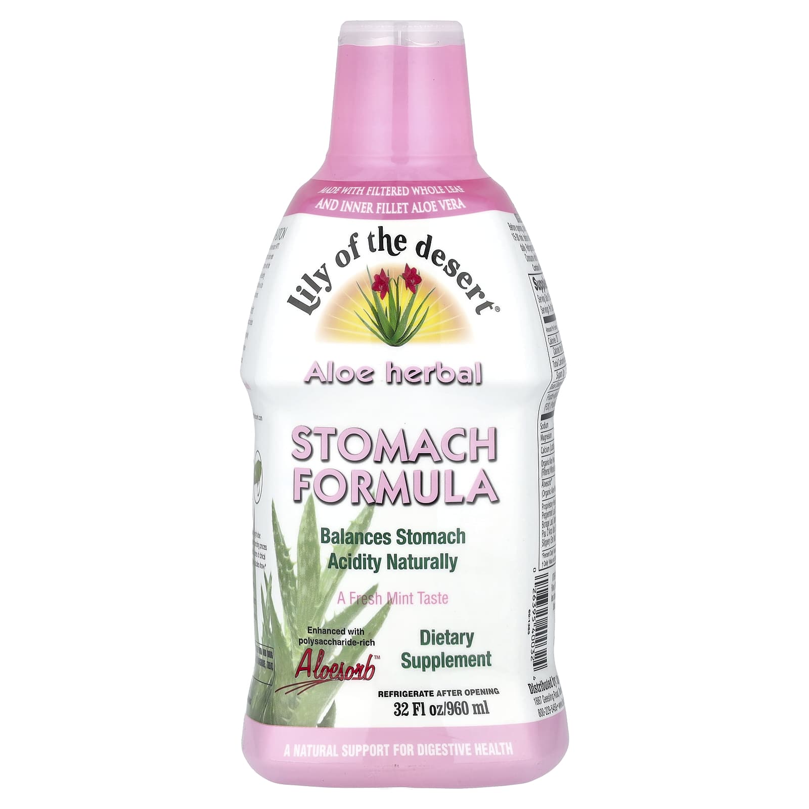 Lily of the Desert, Aloe Herbal, Stomach Formula, Fresh Mint, 32 fl oz (960 ml)