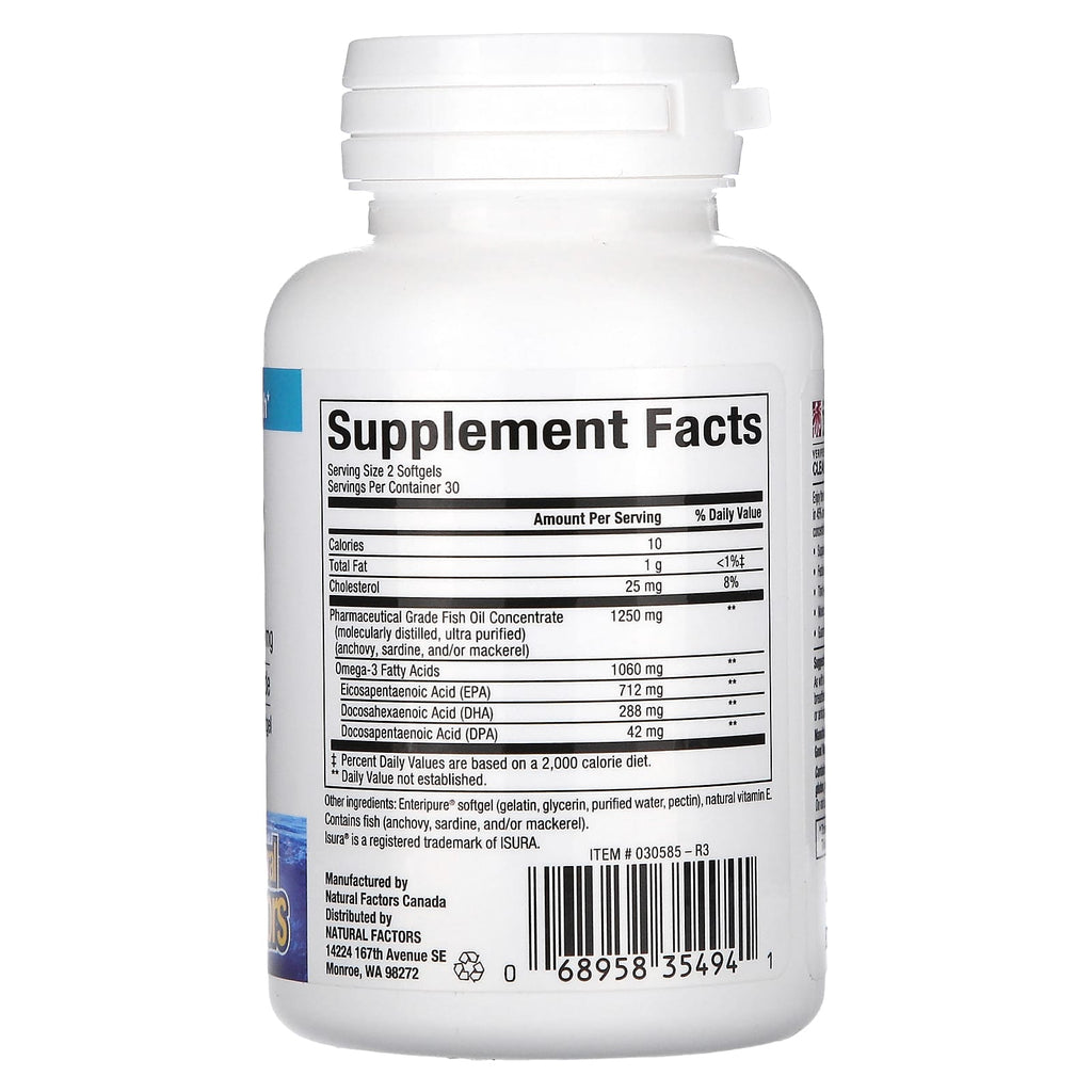 Natural Factors, RxOmega-3 Mini-Gels, 60 Softgels (530 mg per Softgel)