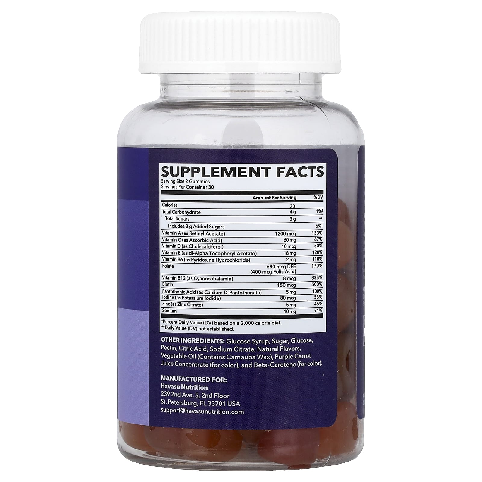 Havasu Nutrition, Multivitamin Gummies, Orange, Strawberry & Cherry, 60 Gummies