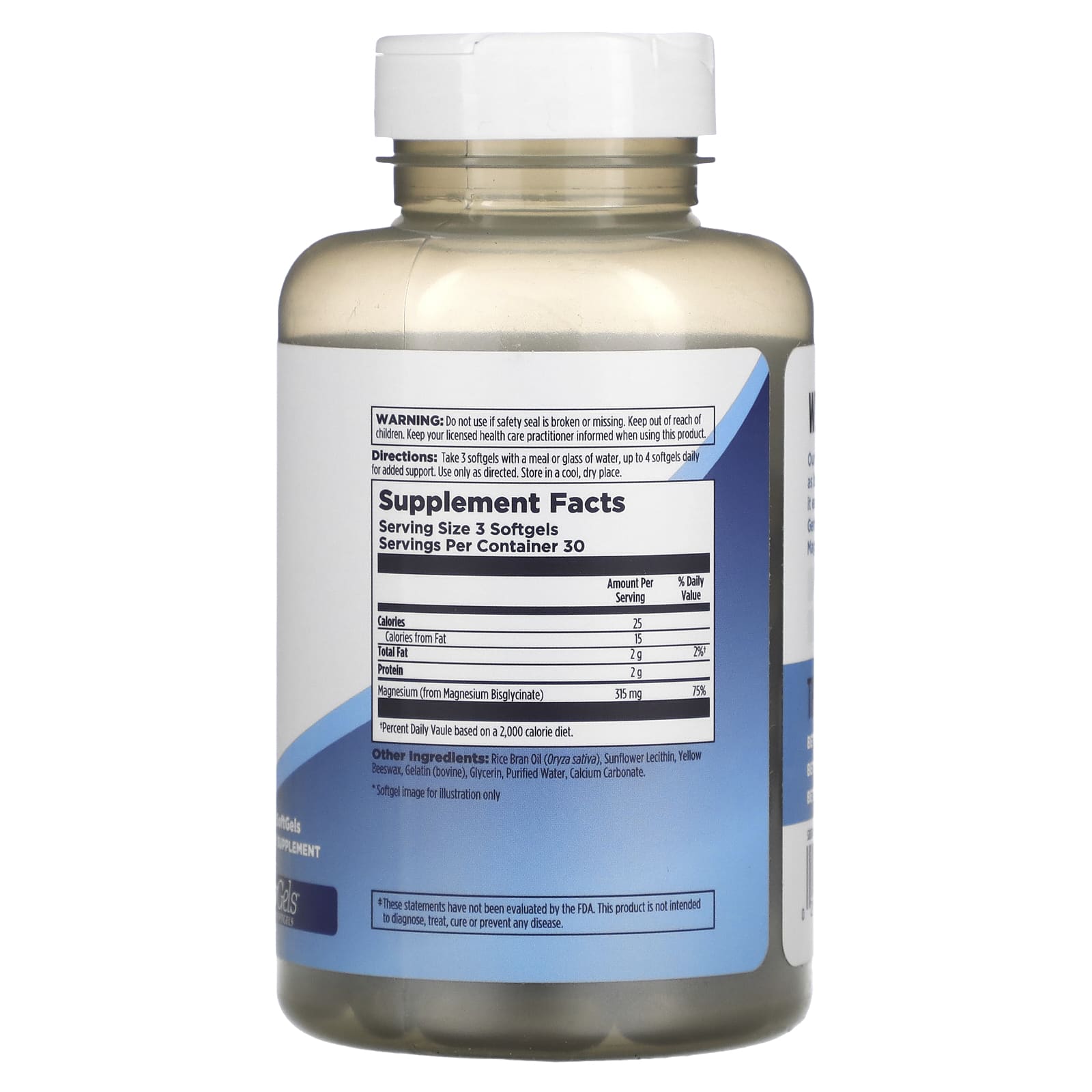 KAL, High Absorption Magnesium Glycinate, 90 Softgels (105 mg per Softgel)