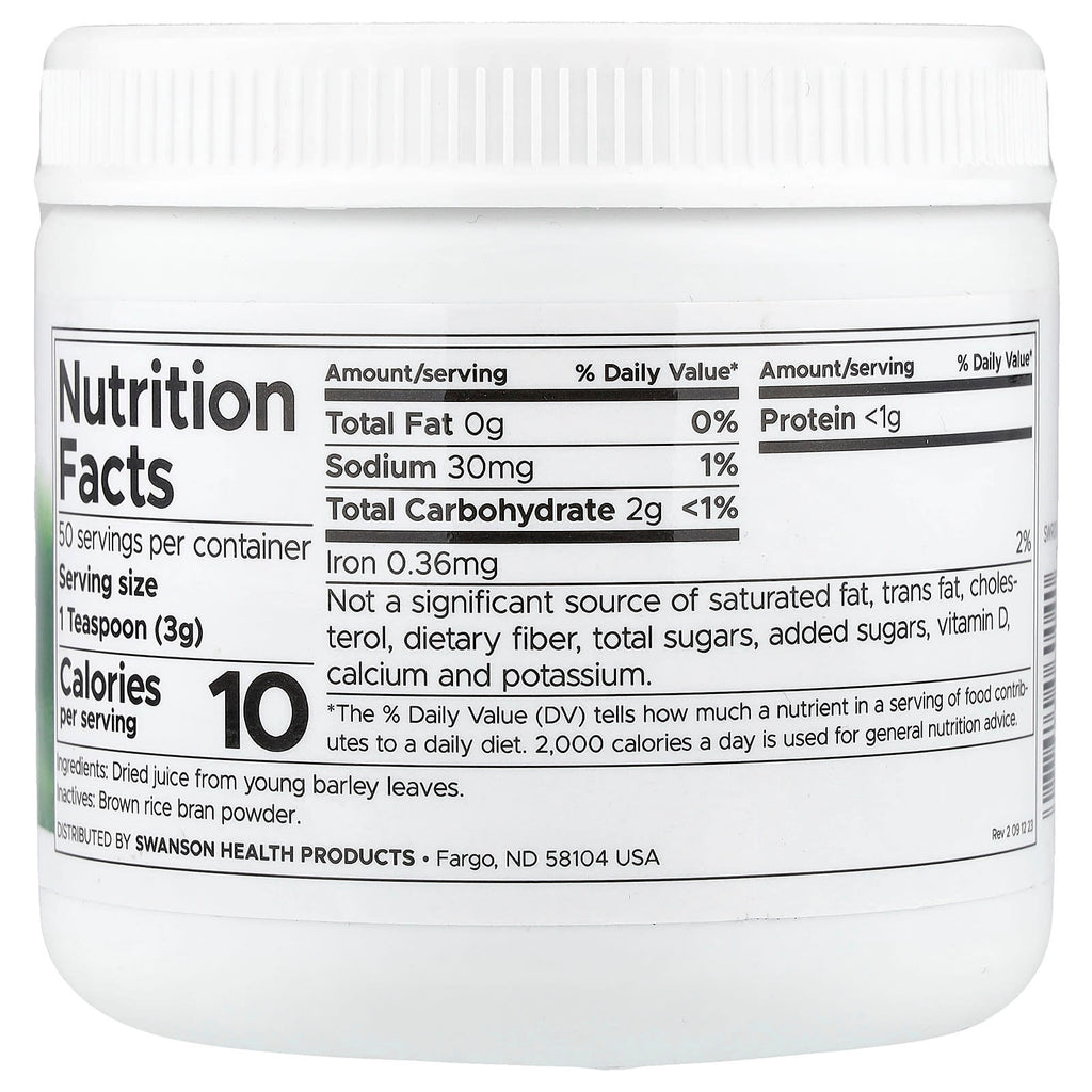 Swanson, Barley Grass Juice Powder, 5.3 oz (150 g)
