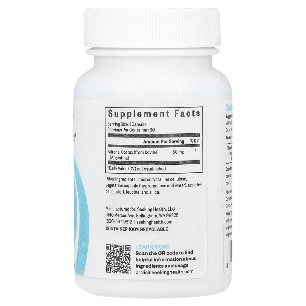Seeking Health, Adrenal Cortex, 50 mg, 60 Capsules