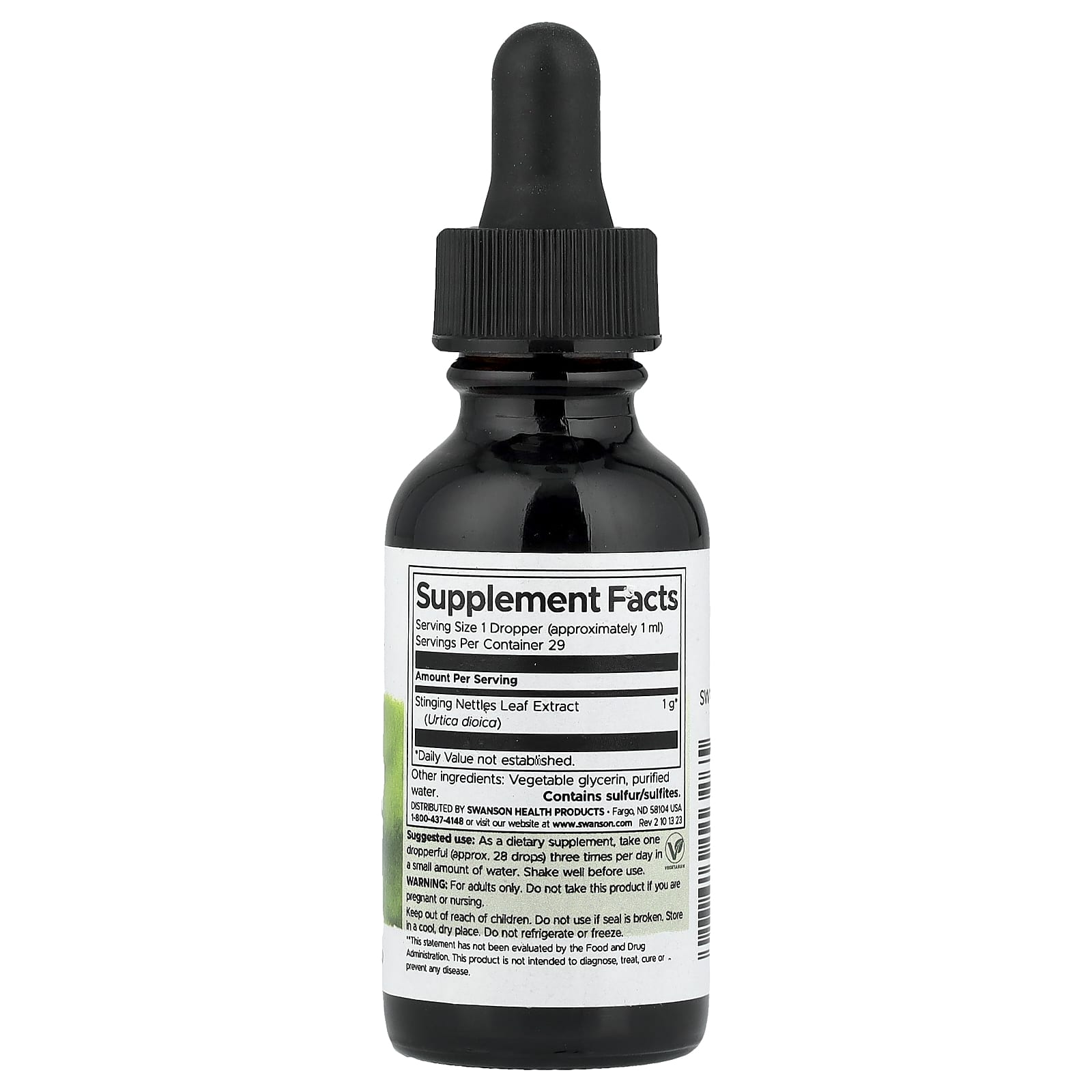 Swanson, Stinging Nettles Leaf Liquid Extract, Alcohol & Sugar Free, 1 fl oz (29.6 ml)