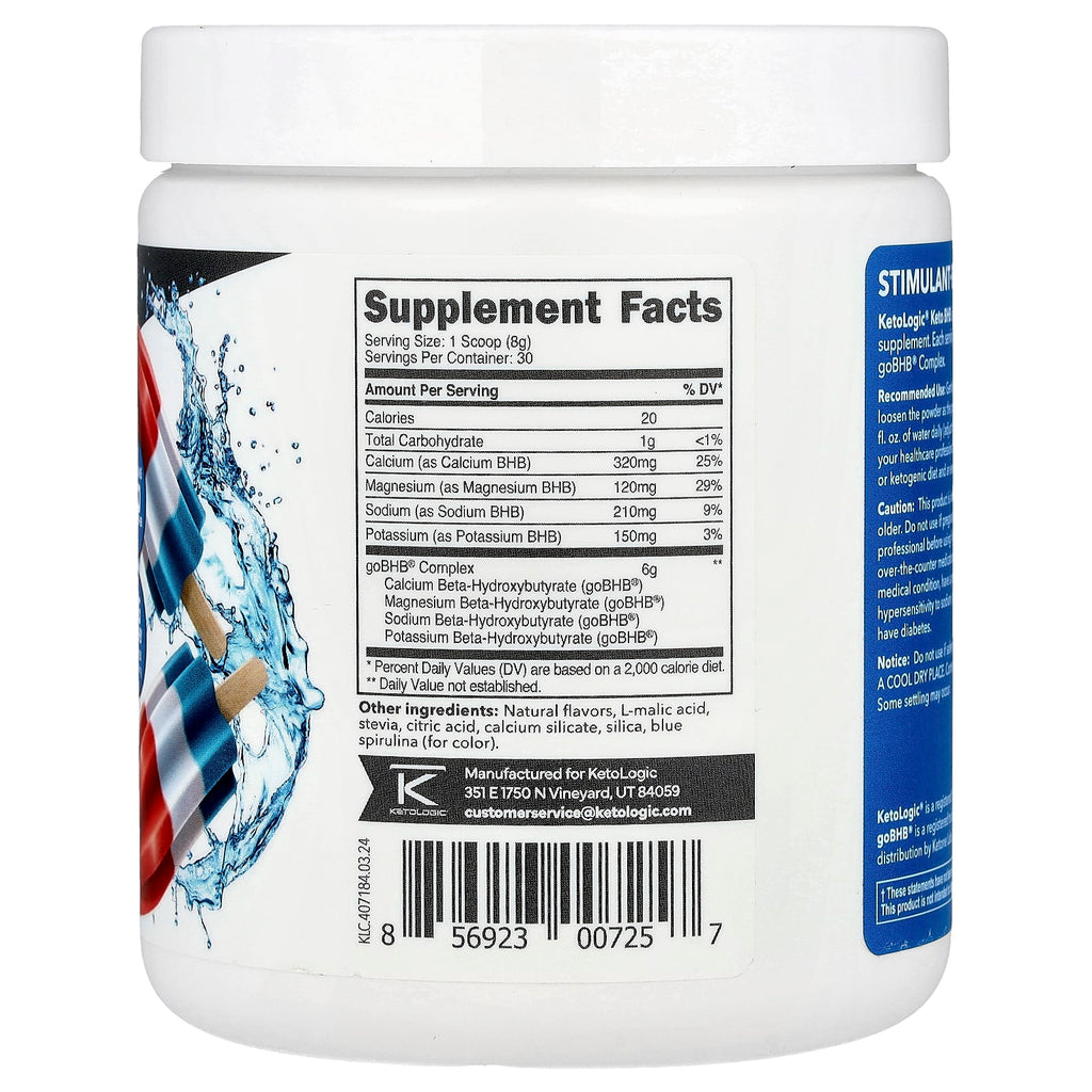 KetoLogic, Keto BHB, Patriot Pop, 8.9 oz (249 g)