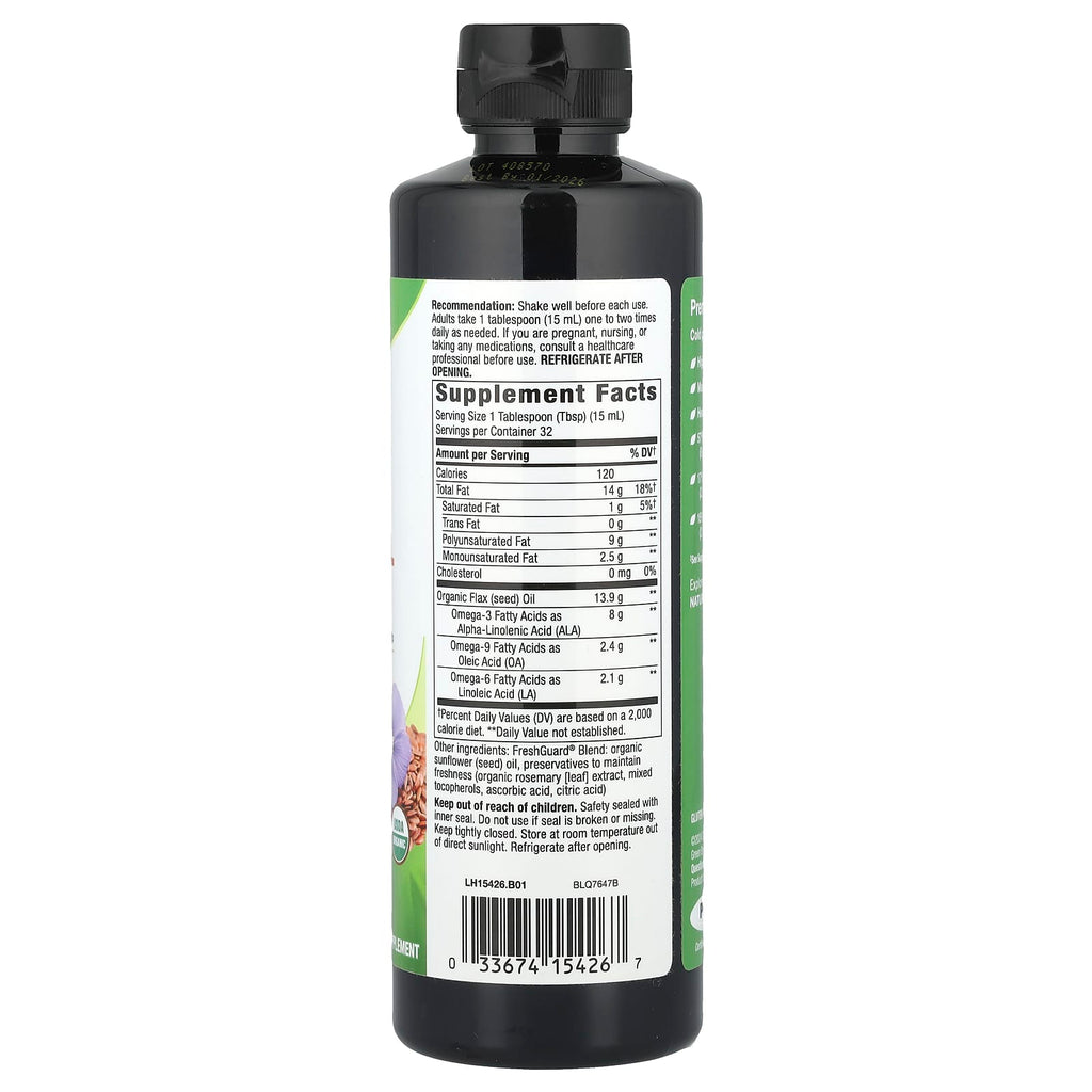 Nature's Way, Organic Flax Oil, 16 fl oz (480 ml)