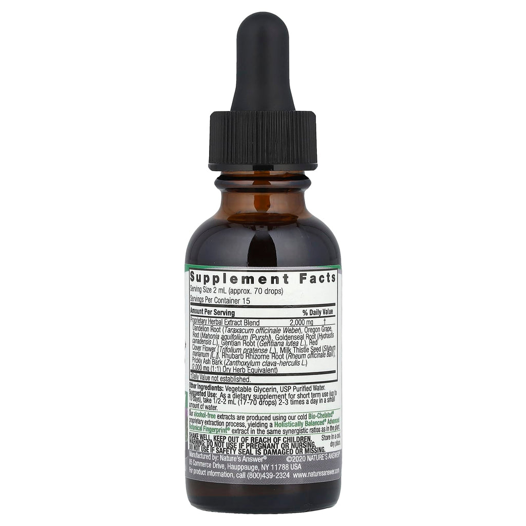 Nature's Answer, Liver Support Herbal Blend, Fluid Extract, Alcohol-Free, 2,000 mg, 1 fl oz (30 ml)