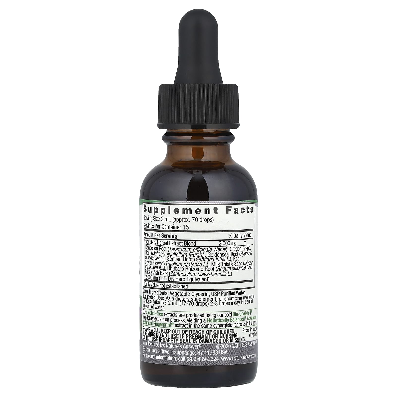 Nature's Answer, Liver Support Herbal Blend, Fluid Extract, Alcohol-Free, 2,000 mg, 1 fl oz (30 ml)