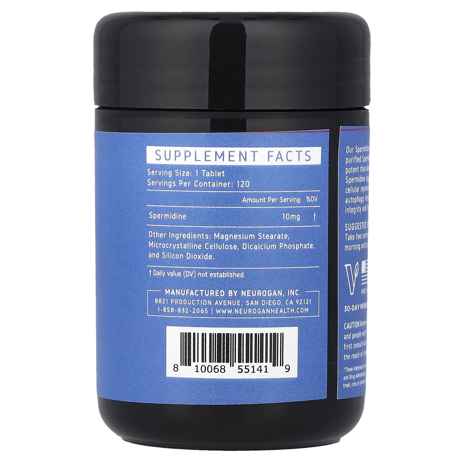 Neurogan Health, Spermidine, 10 mg, 120 Tablets, 1.48 oz (42 g)