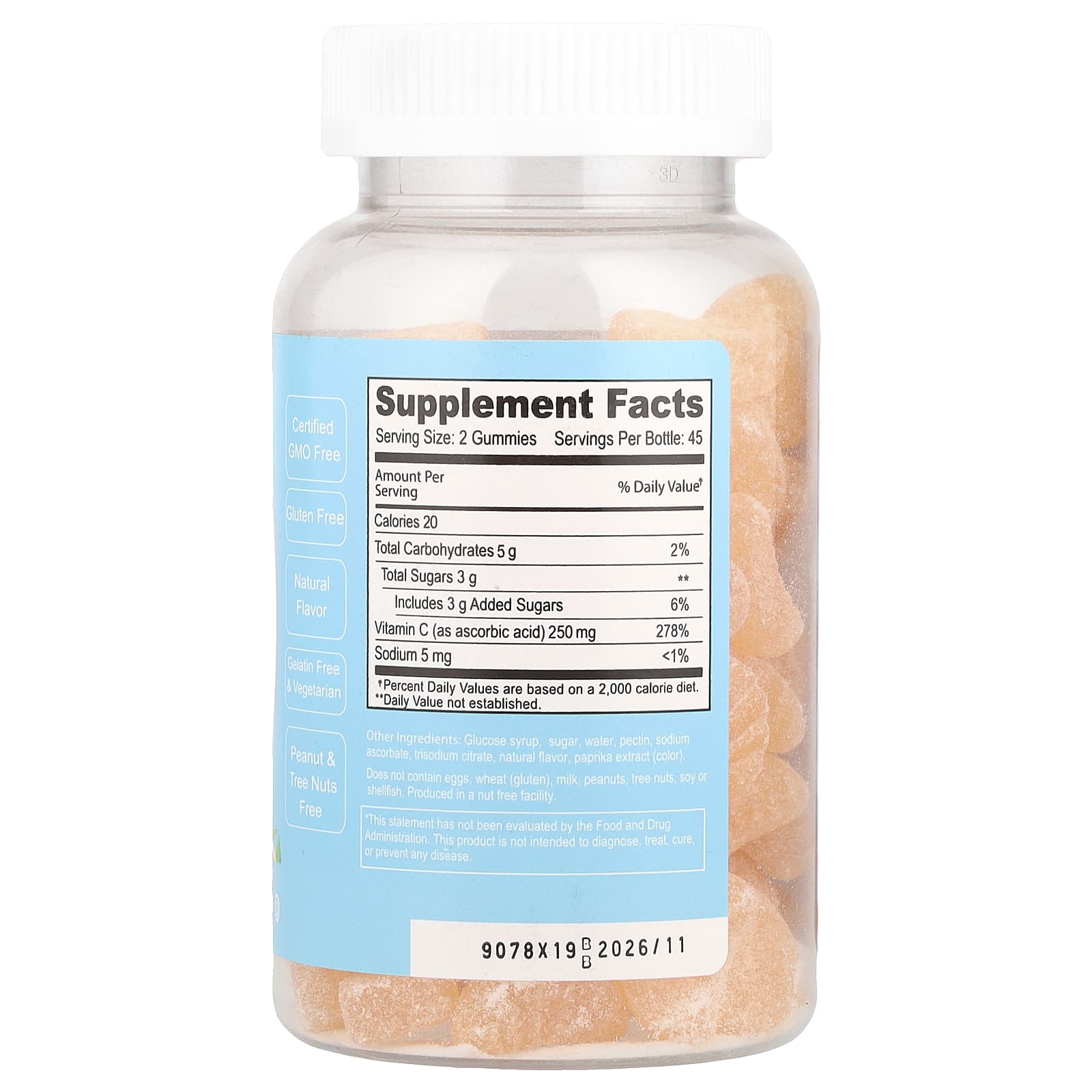 Doctor's Finest, Vitamin C Gummies, Orange, 90 Gummies (125 mg per Gummy)