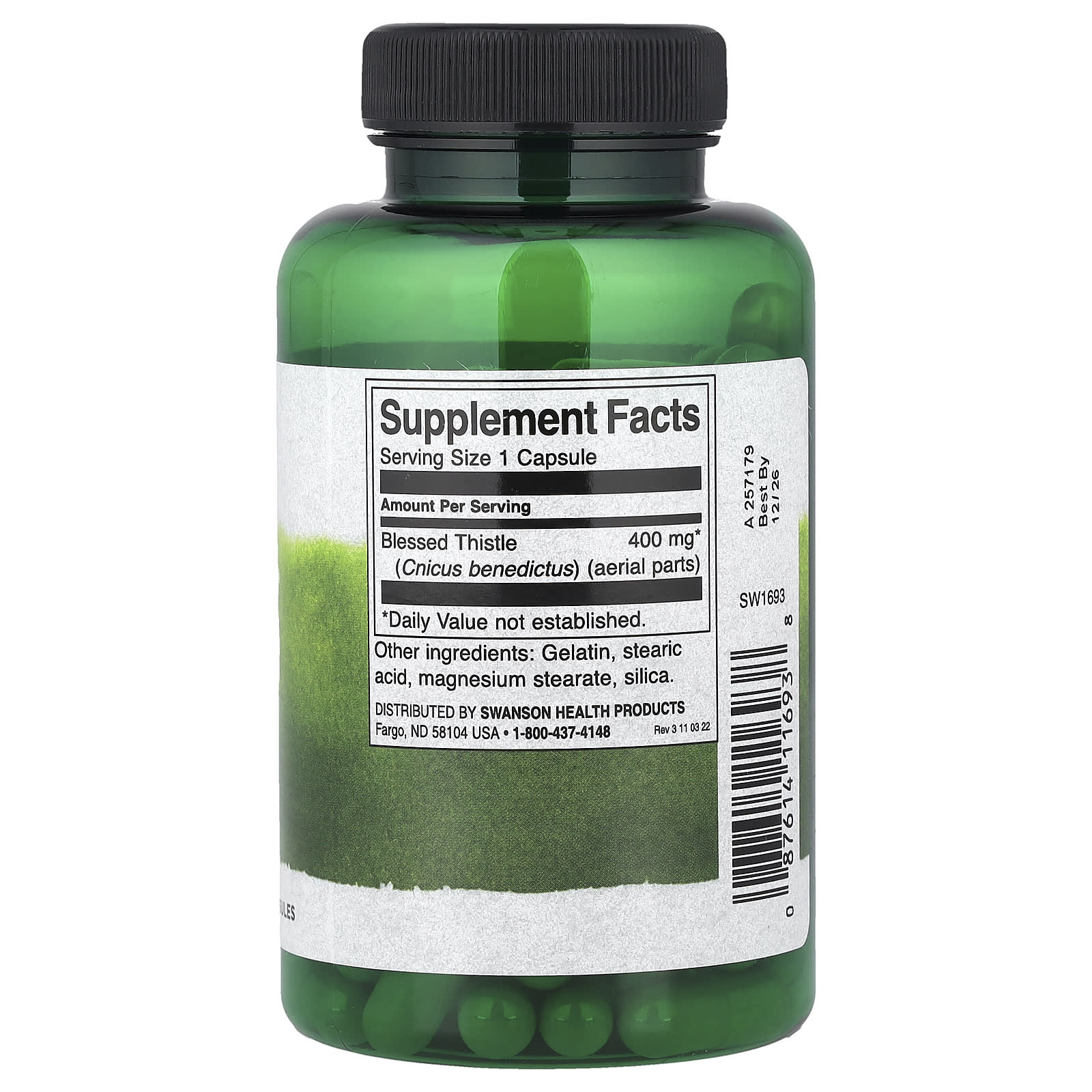 Swanson, Full Spectrum®, Blessed Thistle, 400 mg, 90 Capsules