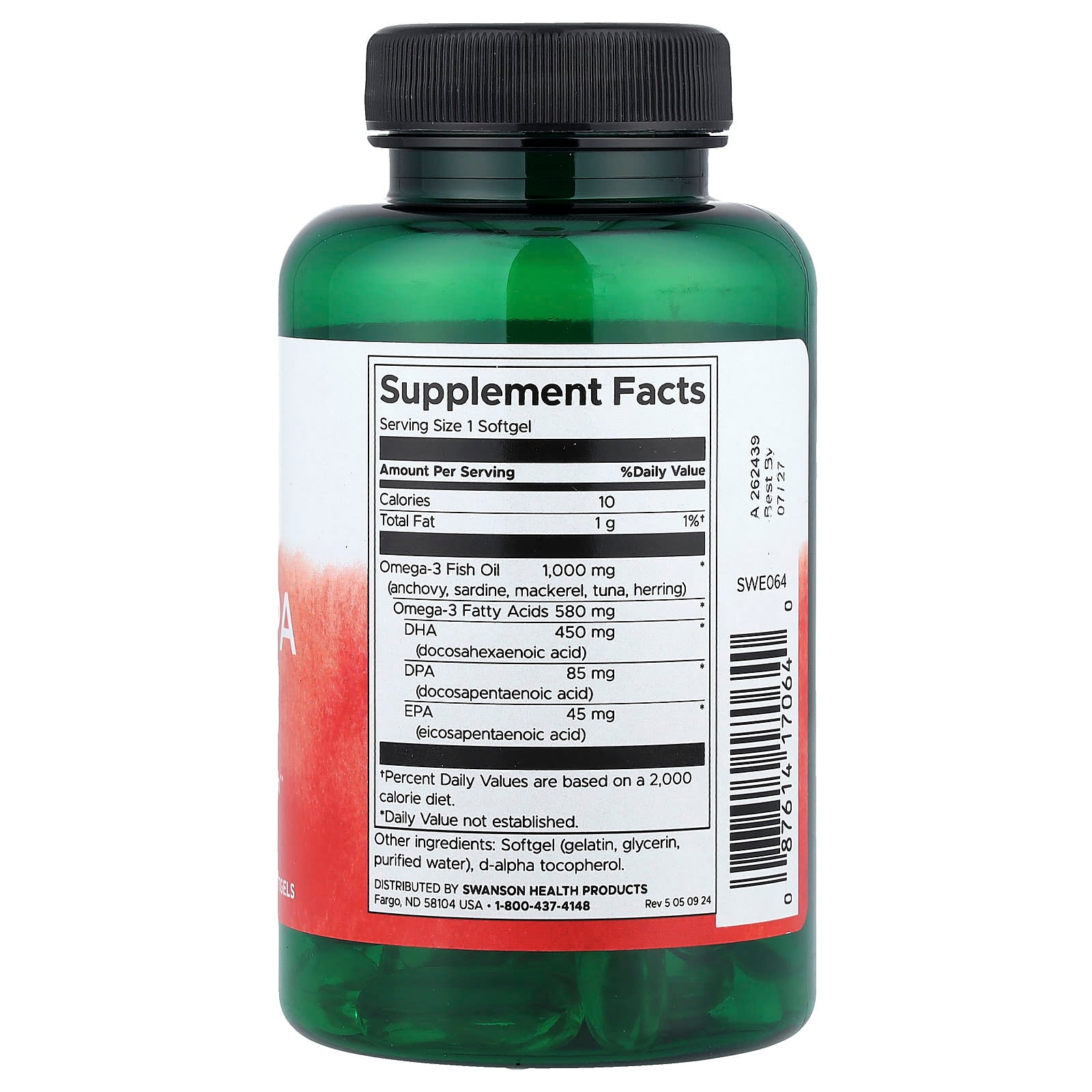 Swanson, Super DPA Fish Oil, 1,000 mg, 60 Softgels