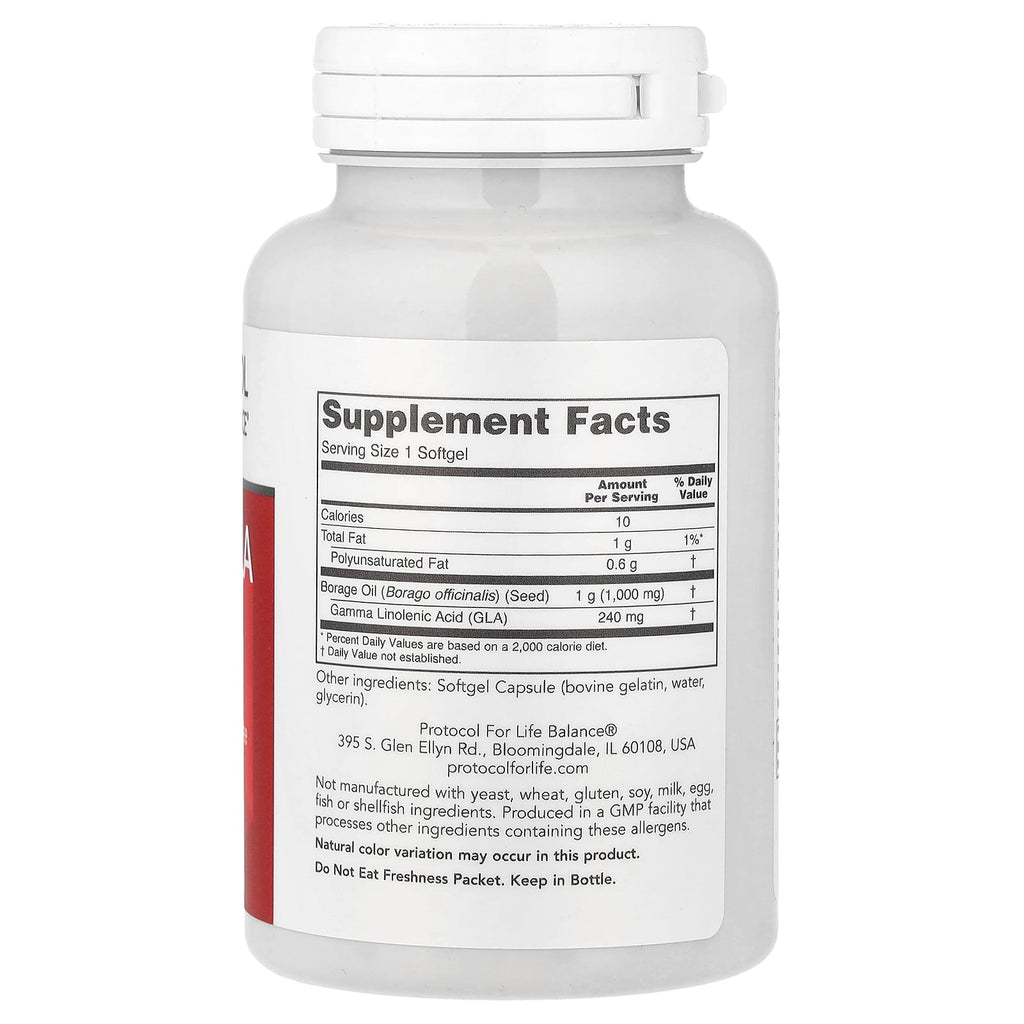 Protocol for Life Balance, Borage/GLA, 60 Softgels
