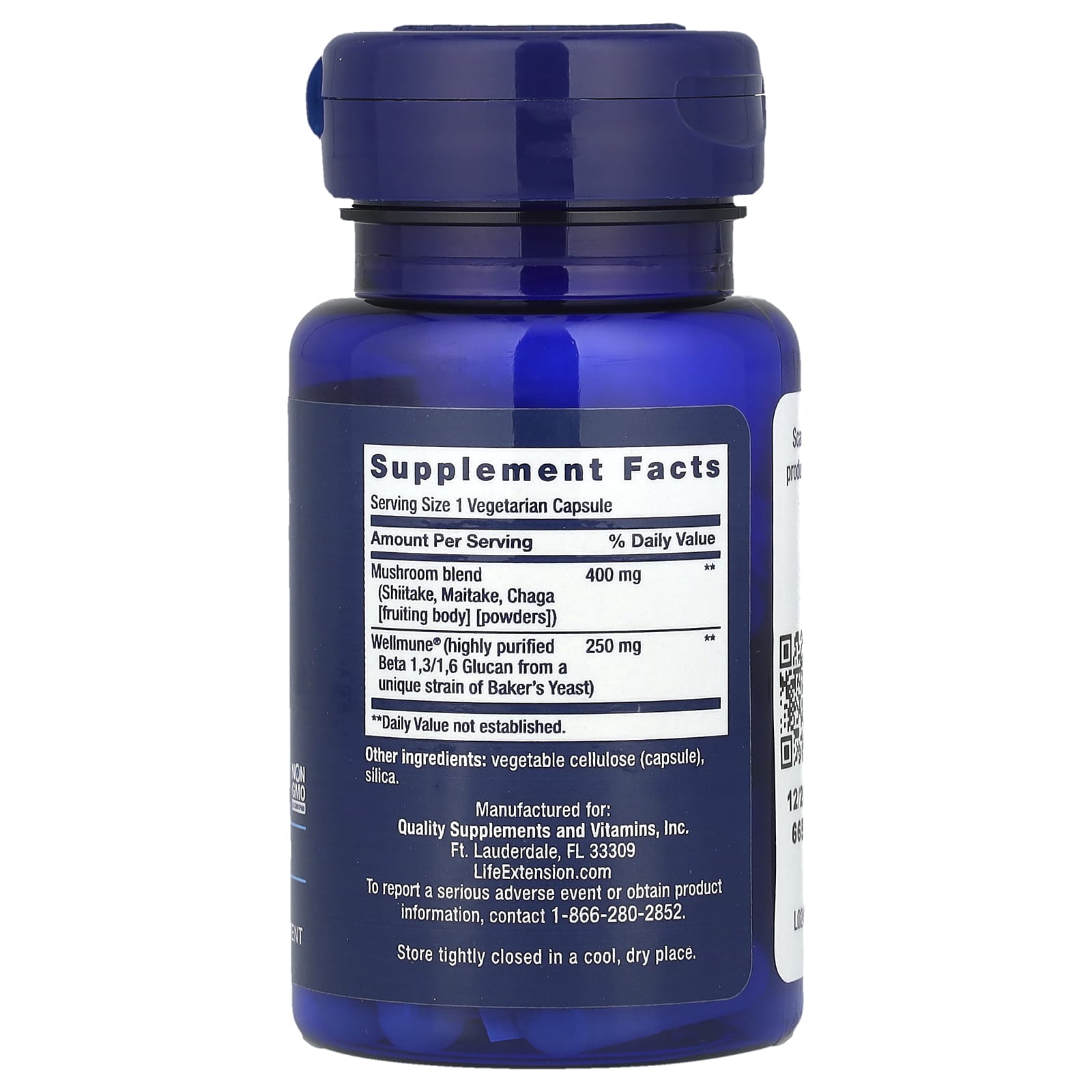 Life Extension, Mushroom Immune with Beta Glucans, 30 Vegetarian Capsules