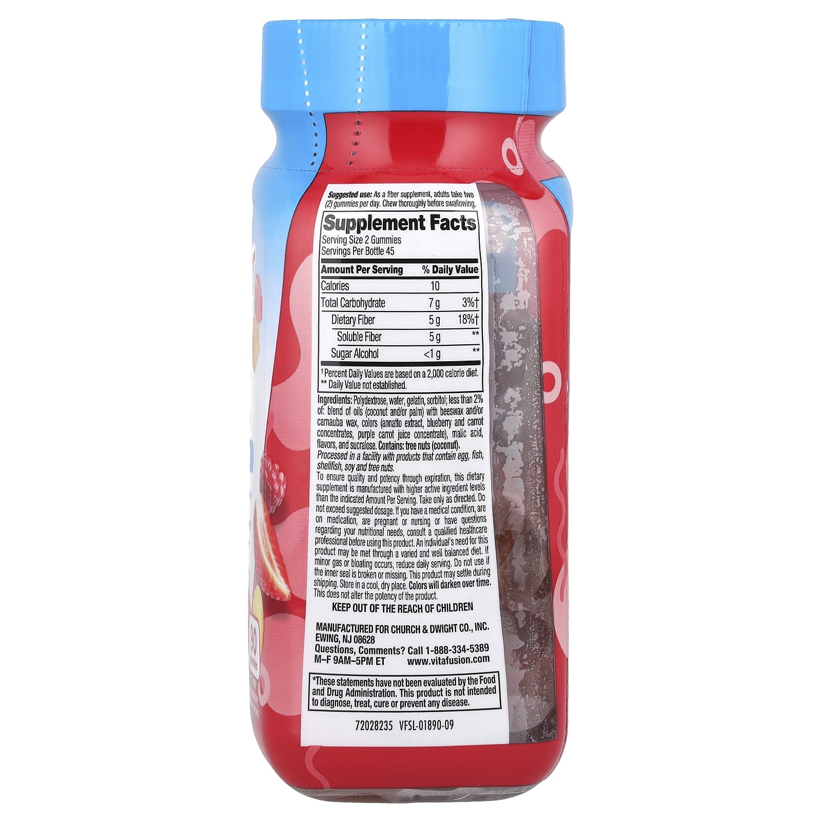 VitaFusion, Fiber Well™ Gummies, Peach, Strawberry, and Berry, 90 Gummies