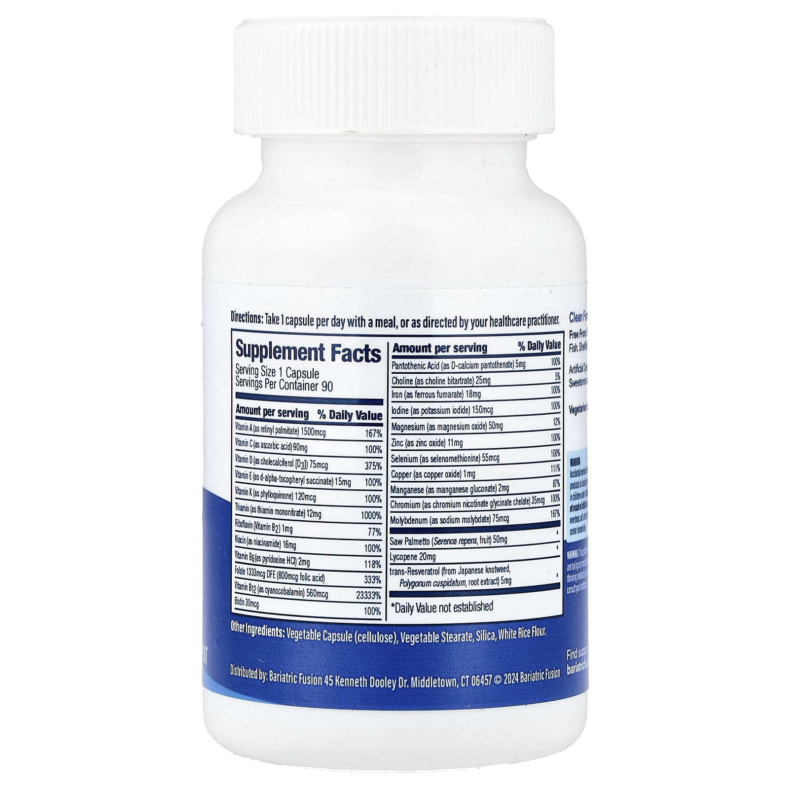 Bariatric Fusion, Men's Multivitamin With Iron, 90 Capsules