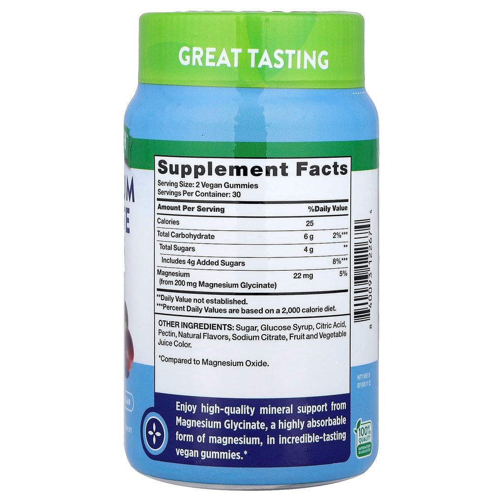 Nature's Truth, Magnesium Glycinate Gummies, Delicious Sour Grape, 60 Gummies