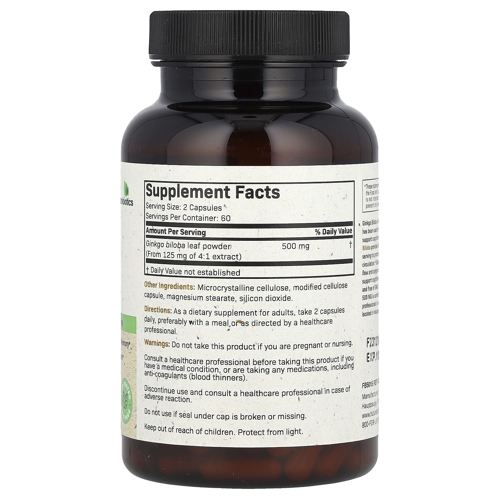 Futurebiotics, Ginkgo Biloba, 120 Vegetarian Capsules (250 mg per Capsule)