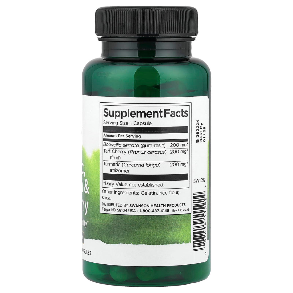 Swanson, Full Spectrum®, Turmeric, Boswellia & Tart Cherry, 60 Capsules
